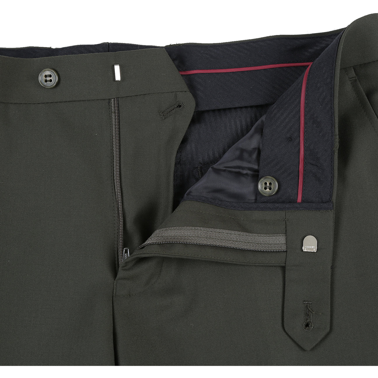 Alessandro Vitello by Renoir 2-Piece Slim Fit Single Breasted Notch Lapel Olive Suit - Perfect for Business Meetings, Weddings & Formal Events