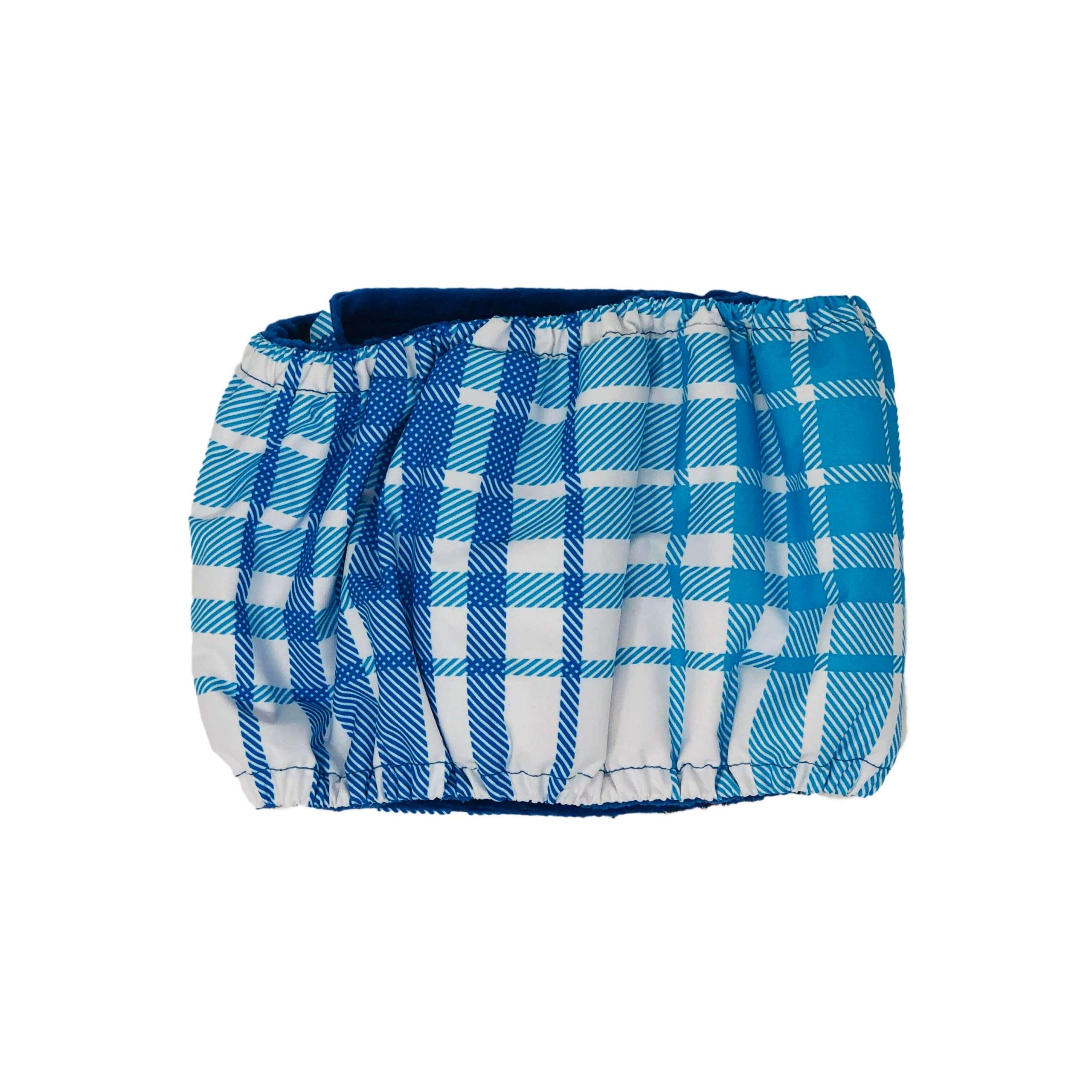 Premium Blue Plaid Dog Belly Band for Male Dogs - XL Washable Dog Diaper Wrap | Made in USA | Perfect for House Training, Incontinence & Travel Protection