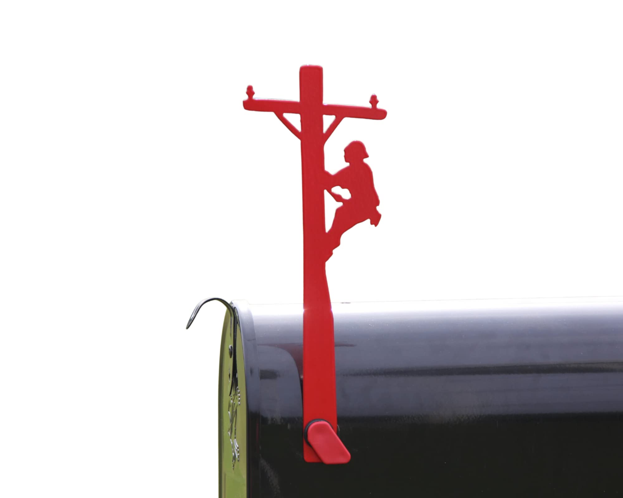 Decorative Metal Lineman Mailbox Replacement Flag - Red Mailbox Flag for Outdoor Mailboxes, Madison Iron and Wood Design | Perfect for Rural Homes, Farmhouses & Countryside Mailboxes (Mounting Hardware Not Included)