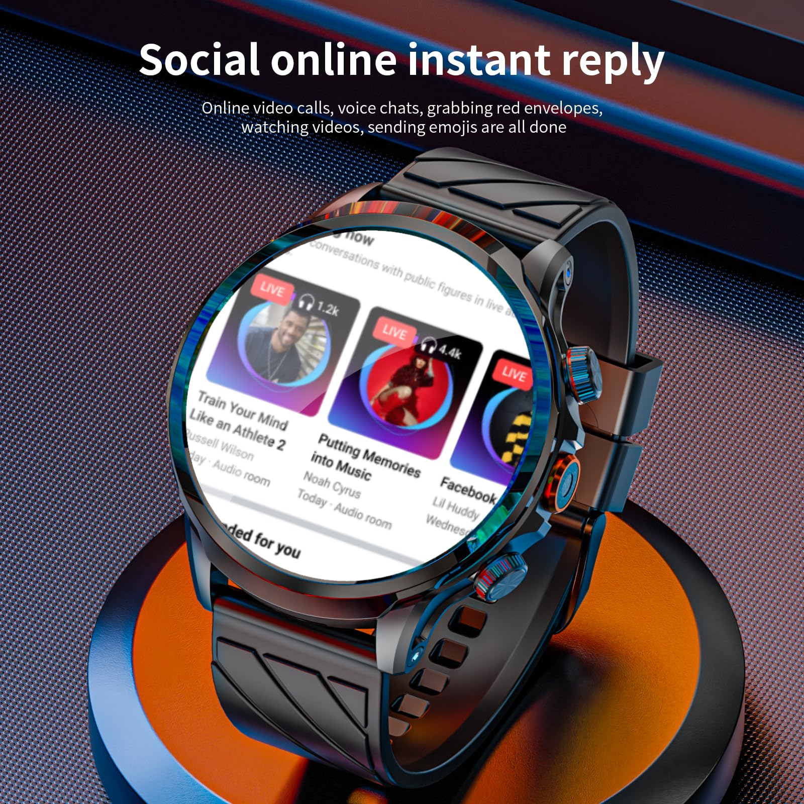 LOKMAT 4G Android Smartwatch with Phone Call Function, 1.85