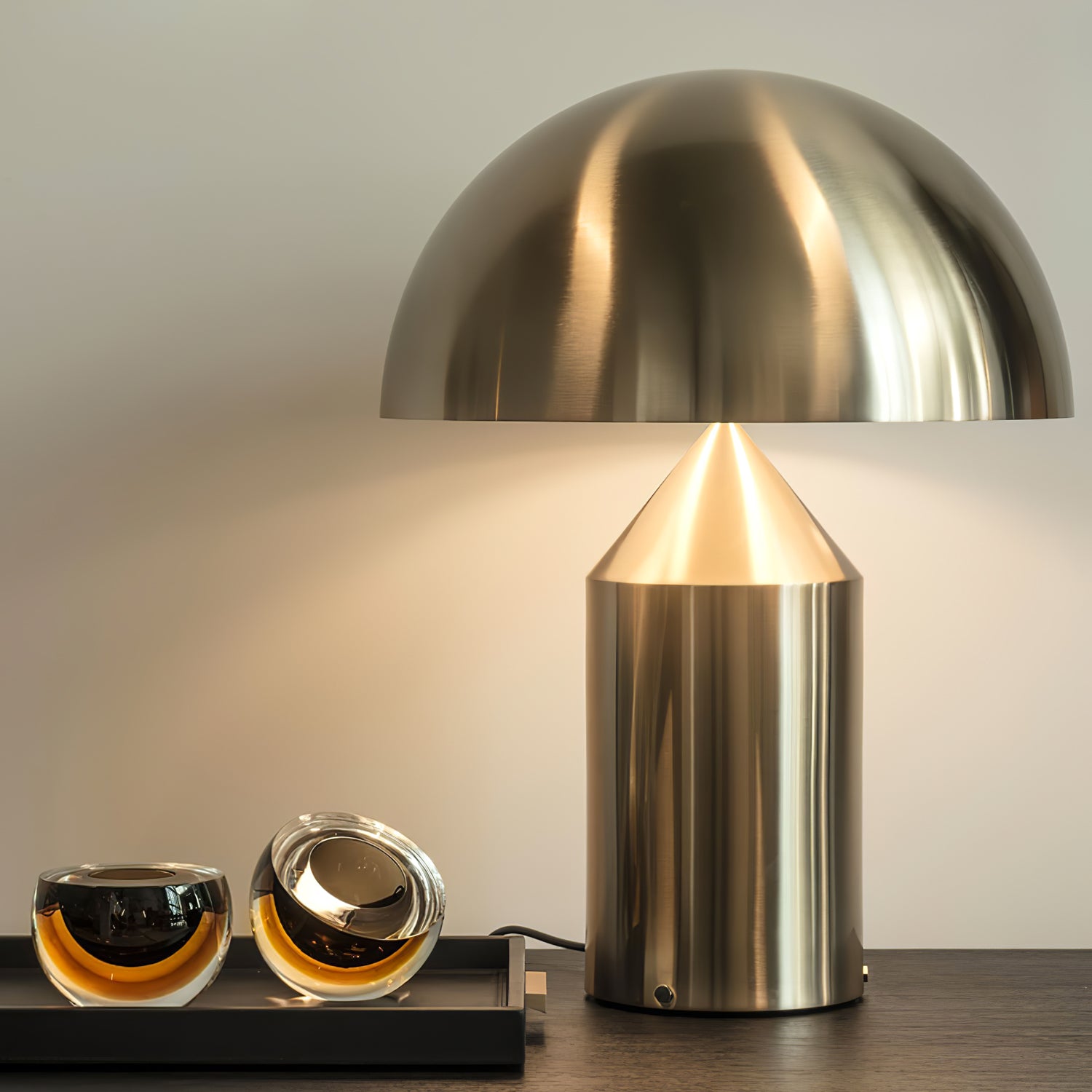 Modern Atollo Metal Table Lamp - Adjustable Brightness LED Desk Light for Living Room, Bedroom & Office - Stylish Home Decor & Reading Light