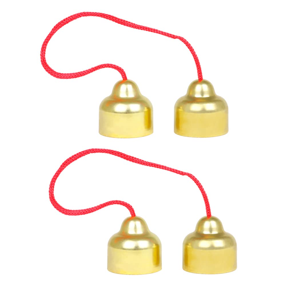 EXCEART 2-Piece Musical Bell Toy Set - Double Hand Bells for Kids, Children's Percussion Instruments, Orff Music Toys for Beginners (Golden) - Perfect for Early Childhood Music Education & Classroom Activities
