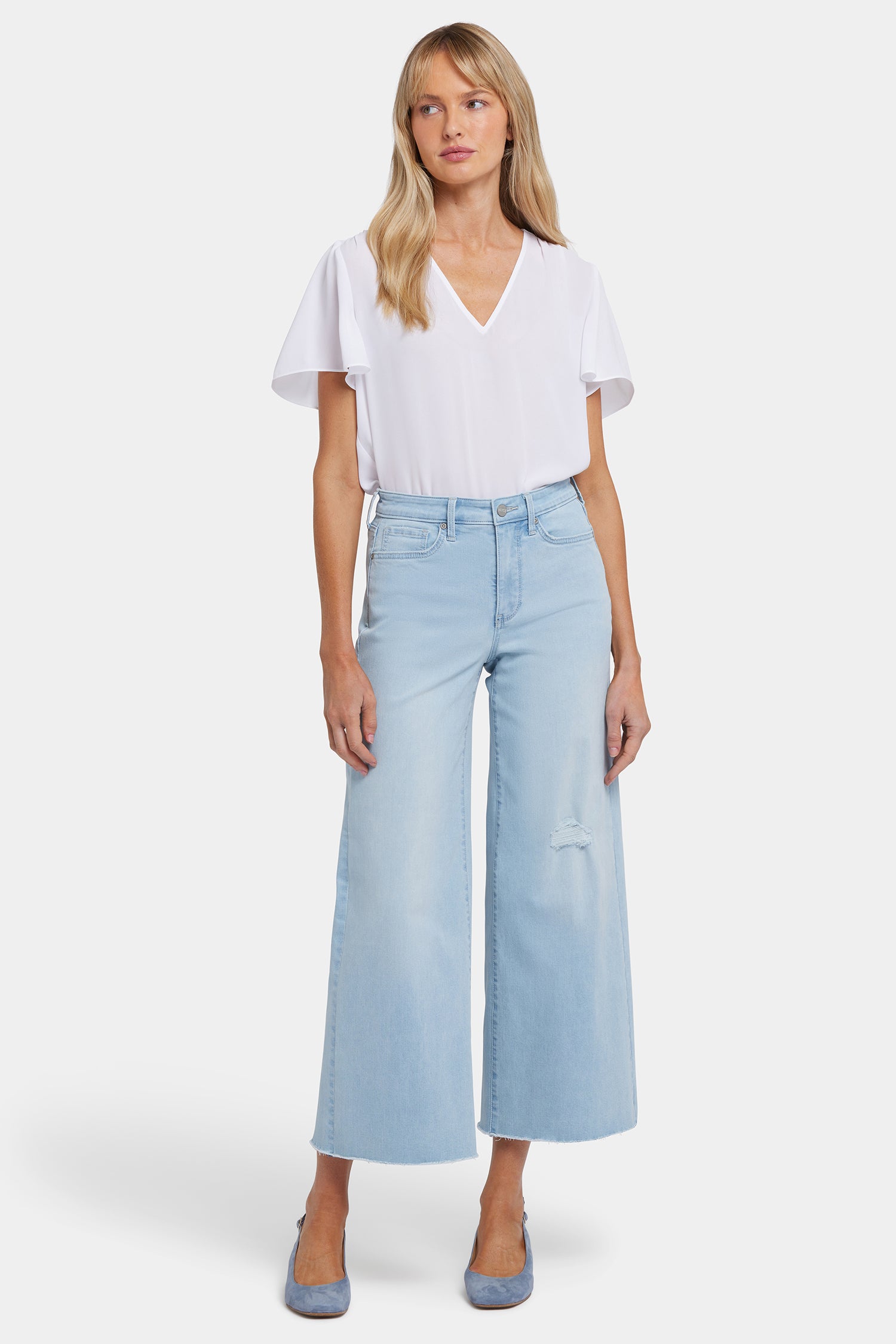 Brodi Women's Wide Leg Ankle Jeans - High Waist Stretch Denim Pants for Casual Wear | Clear Waters Wash | Perfect for Everyday Outfits and Weekend Brunch