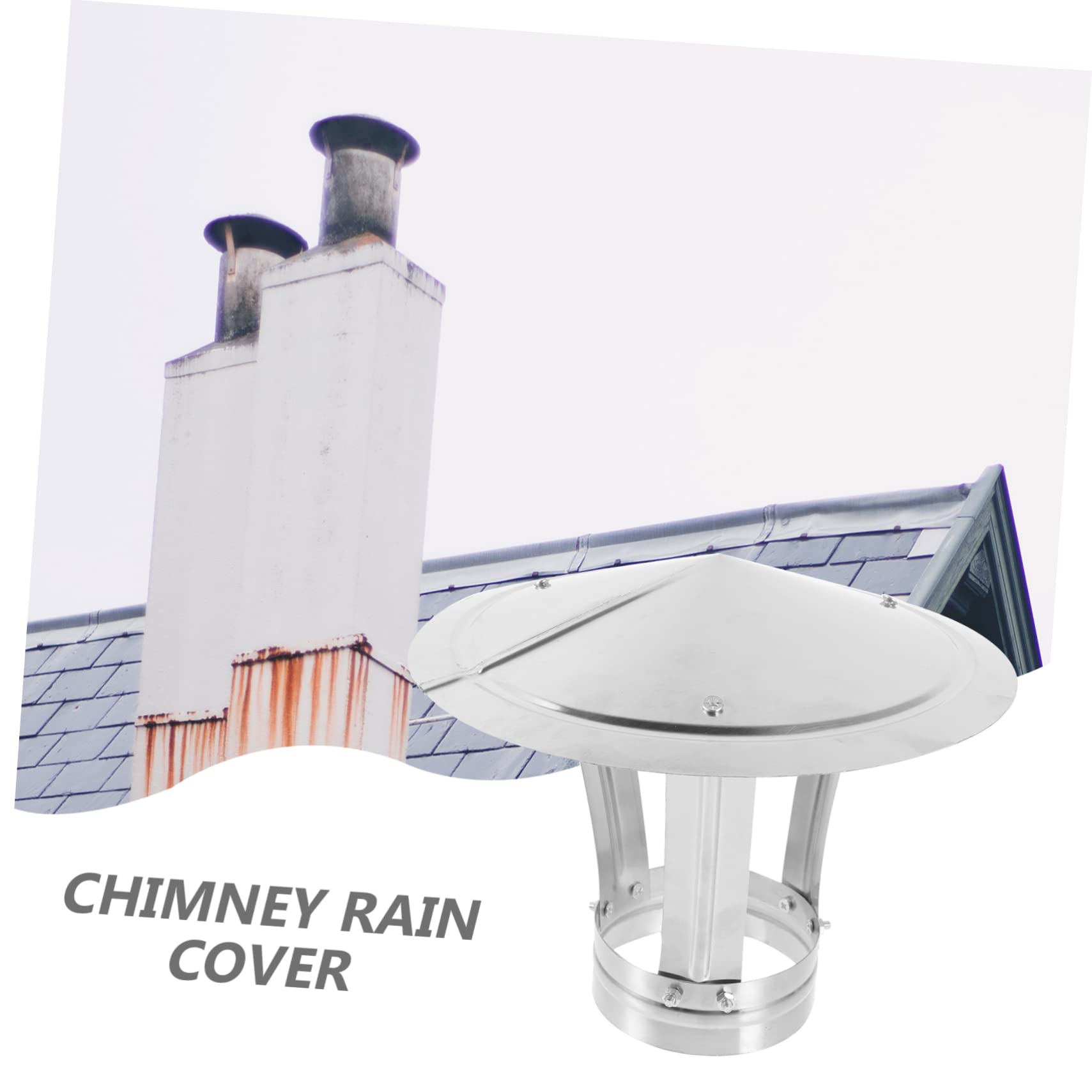Heavy Duty Stainless Steel Chimney Flue Cover & RV Roof Vent Cap - Weatherproof Rain Cover for Home, Camper, and RV Use - Outdoor Protection for Chimneys and Vents