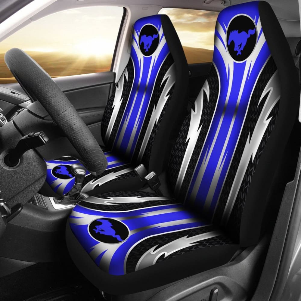 2-Piece Front Mustang Seat Covers in Blue (Part #144627) - Perfect for Ford Mustang Car Interior Protection & Style Upgrade