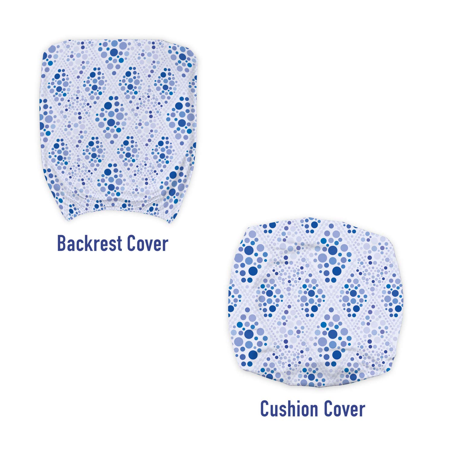 Ambesonne Abstract Office Chair Slipcover - Pastel Rhombus & Bubble Pattern Stretch Fabric Cover in Sky Blue | Modern Home & Office Decor | Protective Chair Cover for Living Room, Study, or Workspace