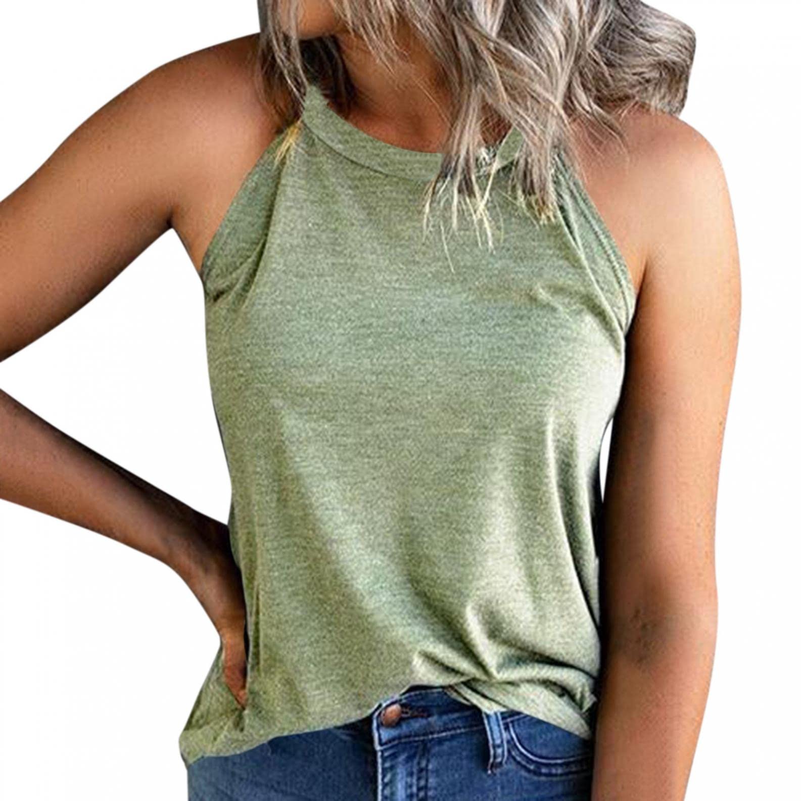 Women's Loose Fit Tank Top - Sleeveless Halter Spaghetti Strap Flowy Basic Tee for Workout, Yoga & Casual Wear | Breathable Comfort for Summer & Active Lifestyle