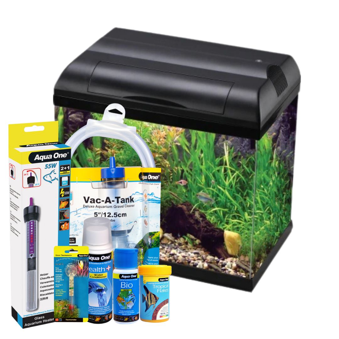 Ecostyle 42 Gallon Aquarium Tank Kit with LED Light & Filter - 28 Liter Fish Tank for Home/Office Decor, Betta Fish & Small Aquatic Pets