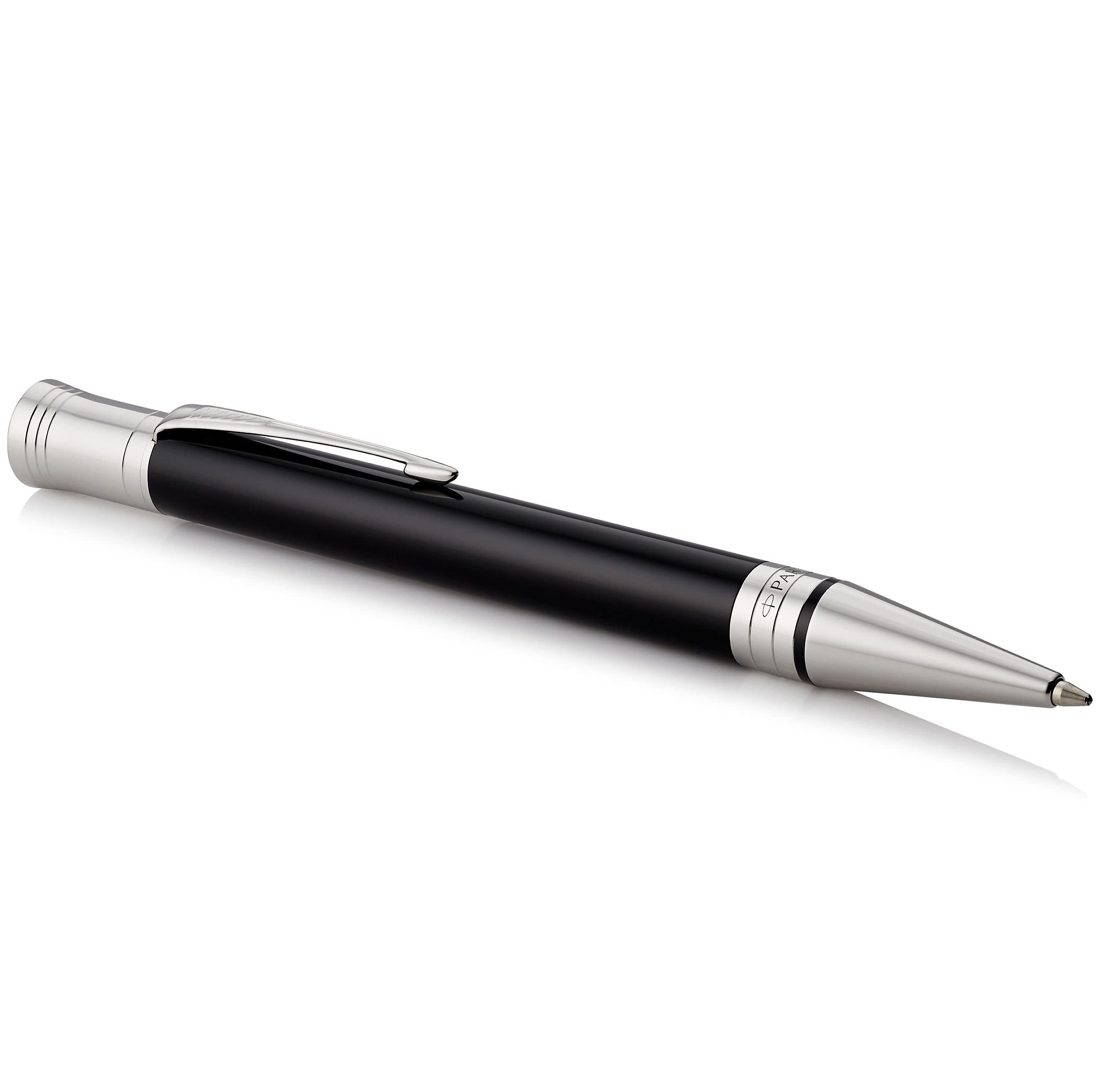 PARKER Duofold Ballpoint Pen - Classic Black with Palladium Trim, Medium Point Black Ink Refill | Premium Writing Instrument for Business, Gifts & Collectors | Ideal for Office, Signatures & Special Occasions