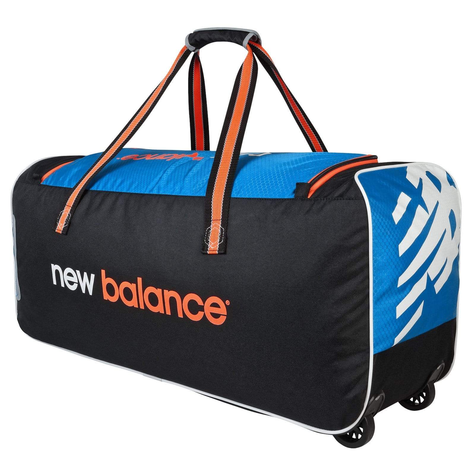 New Balance DC580 Wheelie Cricket Kit Bag - Black/Blue - Durable Sports Equipment for Cricket Players & Travel Use