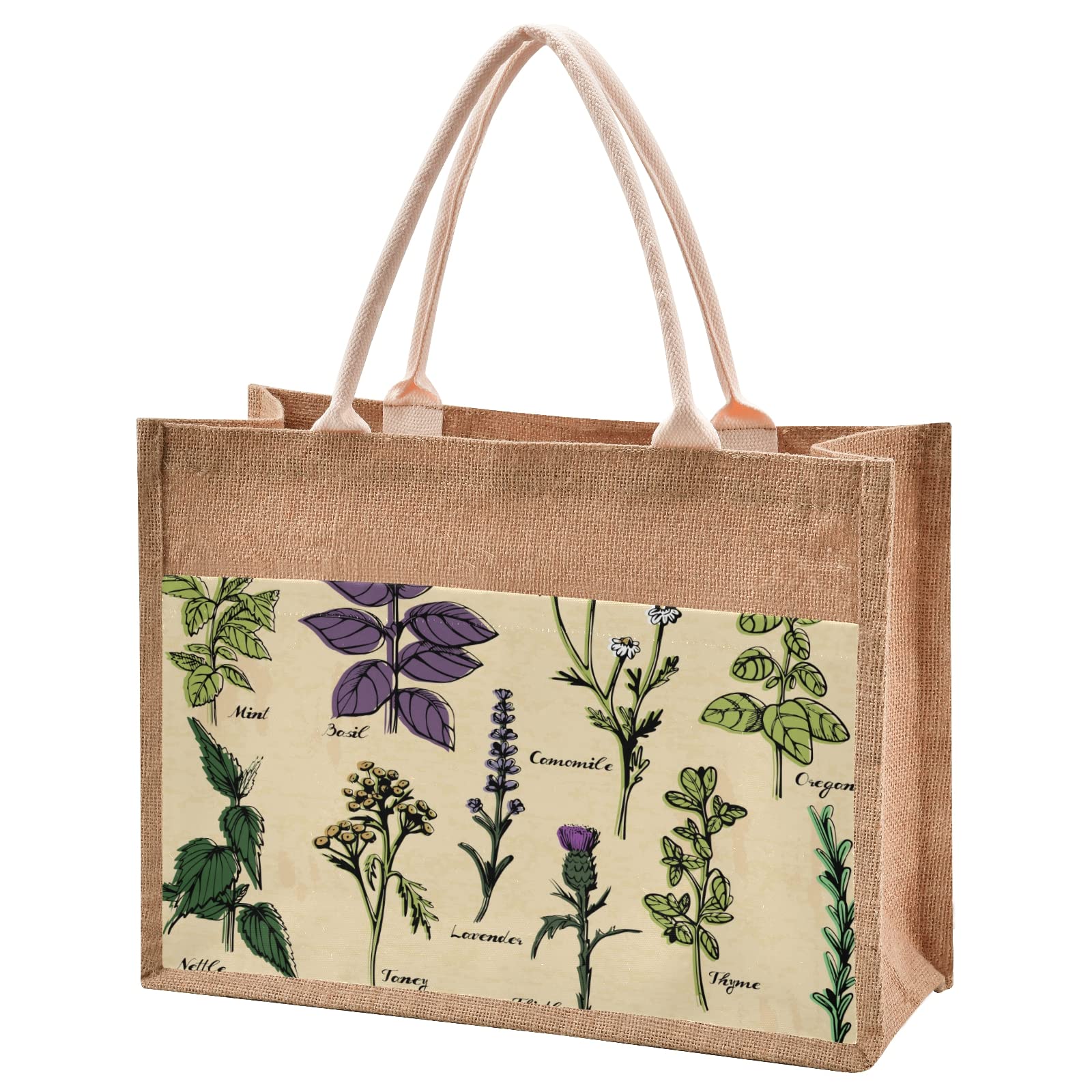Eco-Friendly Small Burlap Tote Bag for Women - Stylish Reusable Grocery Shopping Purse - Perfect for Farmers Market, Beach Day & Everyday Use