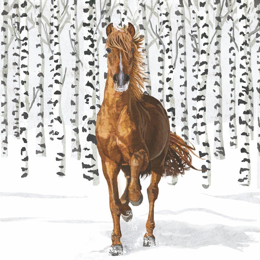 20-Pack Decoupage Paper Party Napkins - Wilderness Horse Watercolor Design for Birthday, Holiday, Wedding & Cocktail Party Decorations | Elegant Luncheon & Dinner Table Setting