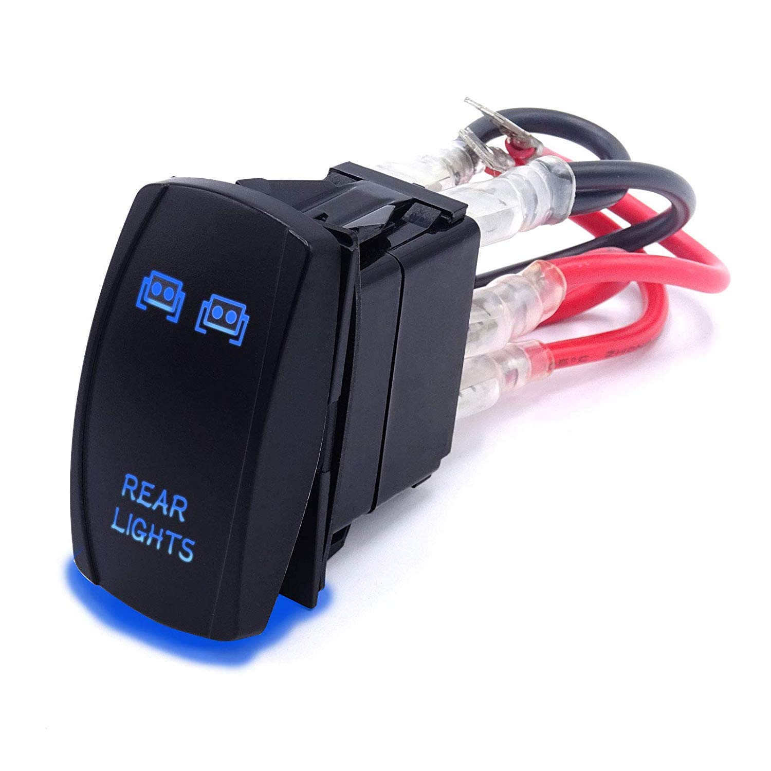 Dasen Rocker Switch 3PCS - Laser Etched Sasquatch, Rear & LED Lights Toggle Switch (Blue) - Compatible with ATV UTV SUV - Perfect for Off-Roading, Camping & Vehicle Customization