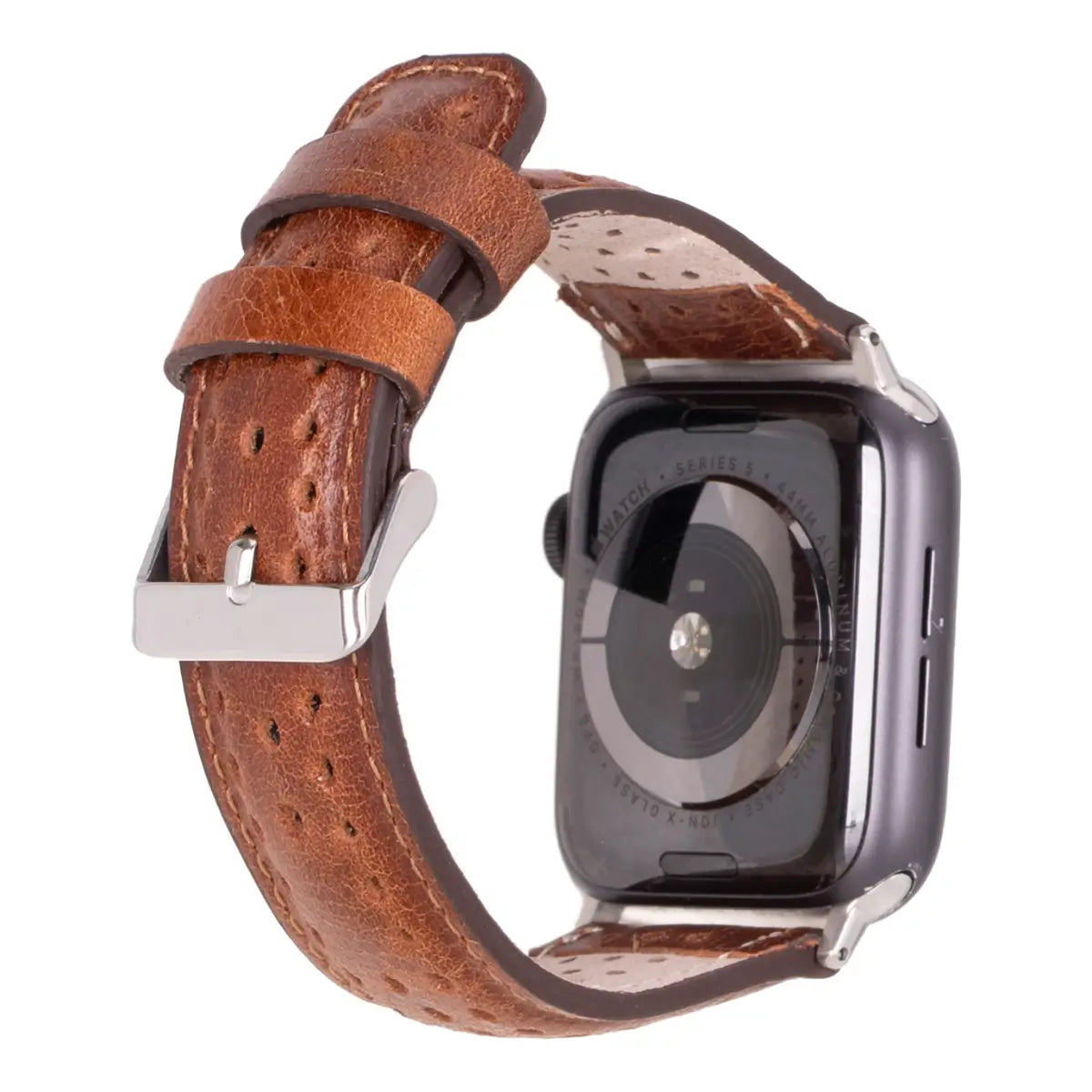 Premium Dark Brown Leather Rally Strap for Apple Watch - Durable & Stylish Replacement Band for Work, Gym & Everyday Wear