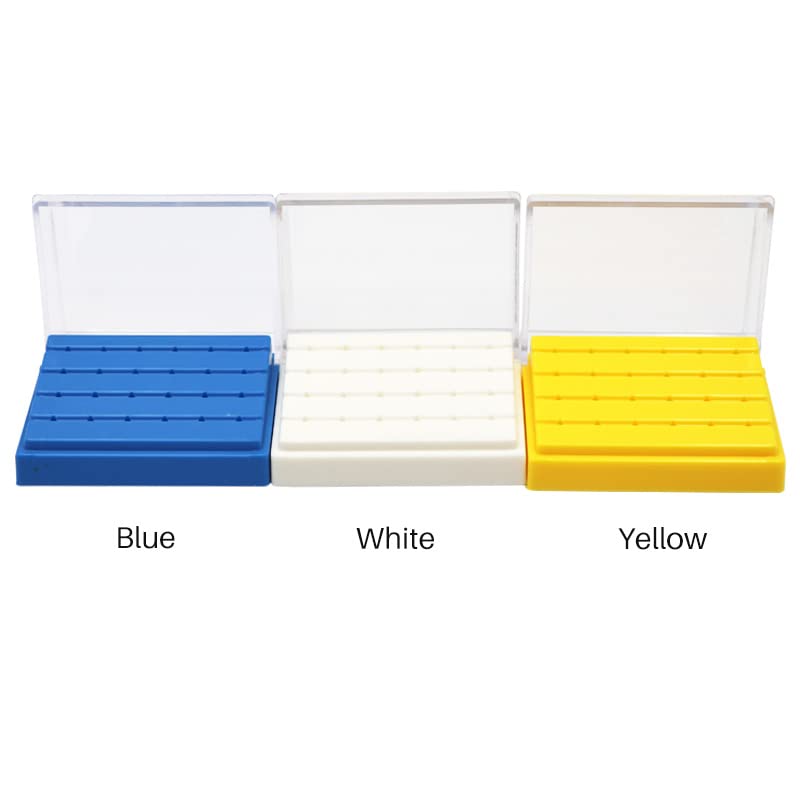 24 Holes Dental Holder Box - Plastic Sterilization Case for Autoclave, Diamond High Speed Handpiece Bur Drill Bits (Blue) - Perfect for Dental Clinics, Labs & Sterilization Organization