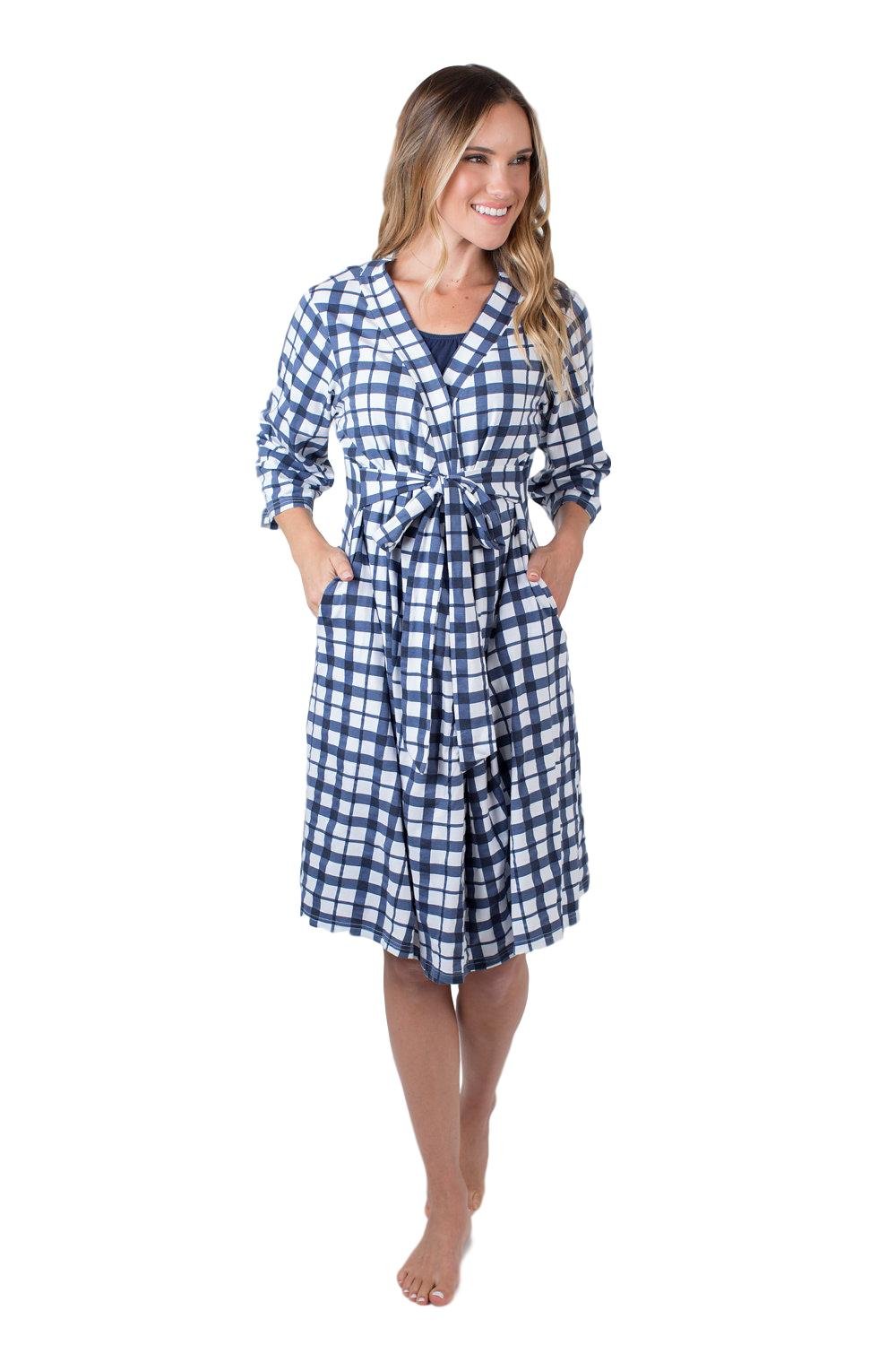 Mommy & Me Maternity Robe Set - Labor & Delivery Gown with Matching Swaddle for Newborns