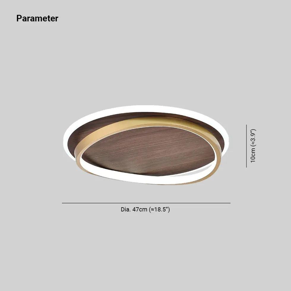 Modern Wooden Ring Gold Flush Mount Ceiling Light - Elegant Bedroom Lighting Fixture for Home Decor and Ambiance