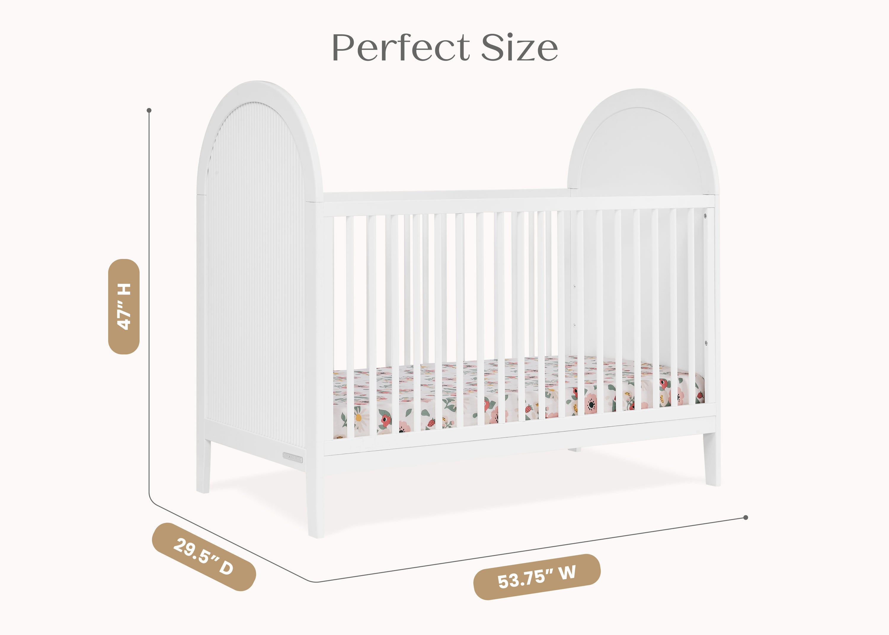 Eloise 4-in-1 Convertible Baby Crib - Toddler Bed, Daybed & Full-Size Bed - Safe Nursery Furniture for Newborn to Teen - Perfect for Baby Rooms, Daycare Centers & Guest Bedrooms