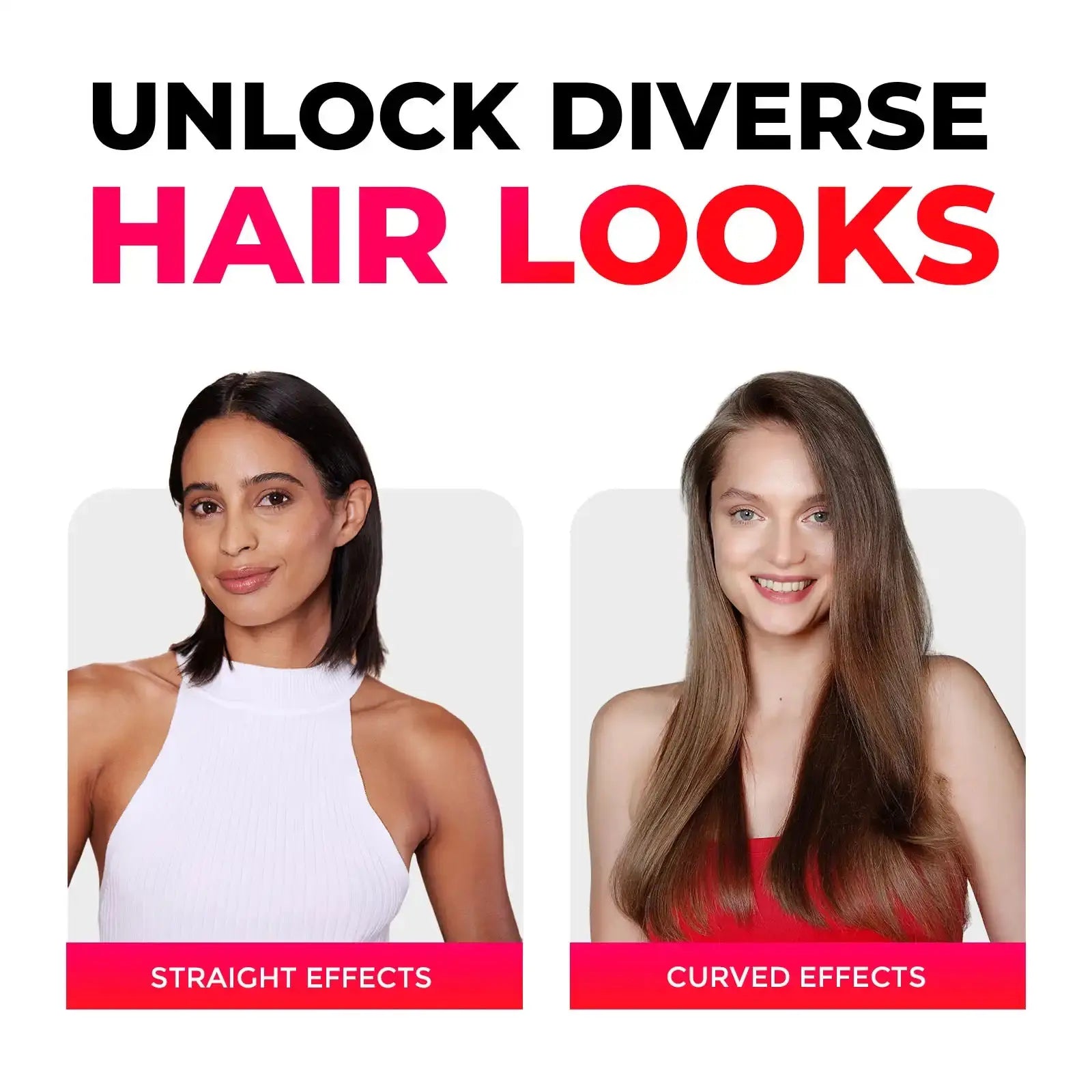 TYMO Ionic Pink Hair Straightener Brush - Salon-Quality Straightening for Smooth, Shiny Hair at Home | Perfect for Daily Styling, Travel & Gifting