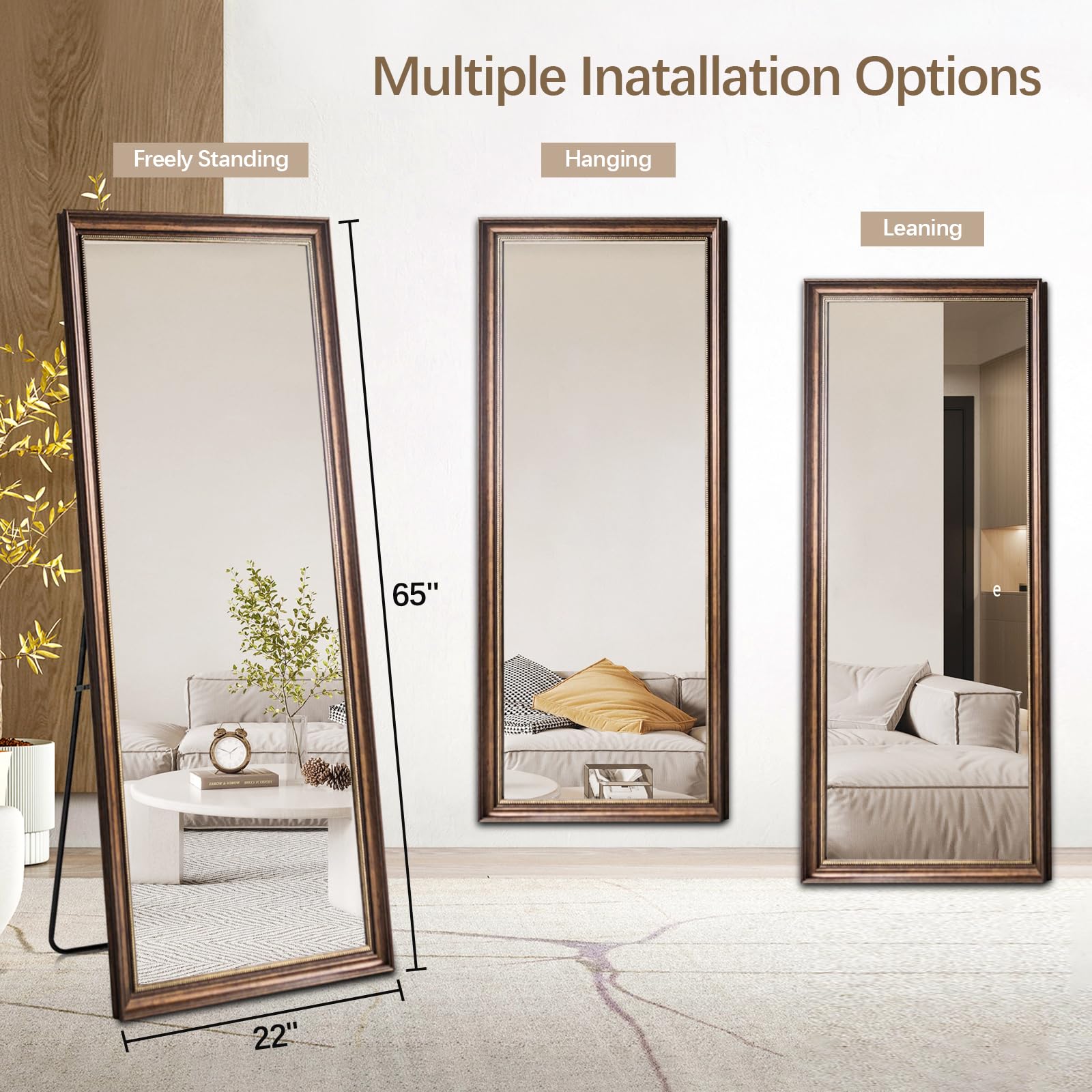 Elegant NICCY Full Length Standing Mirror - 65