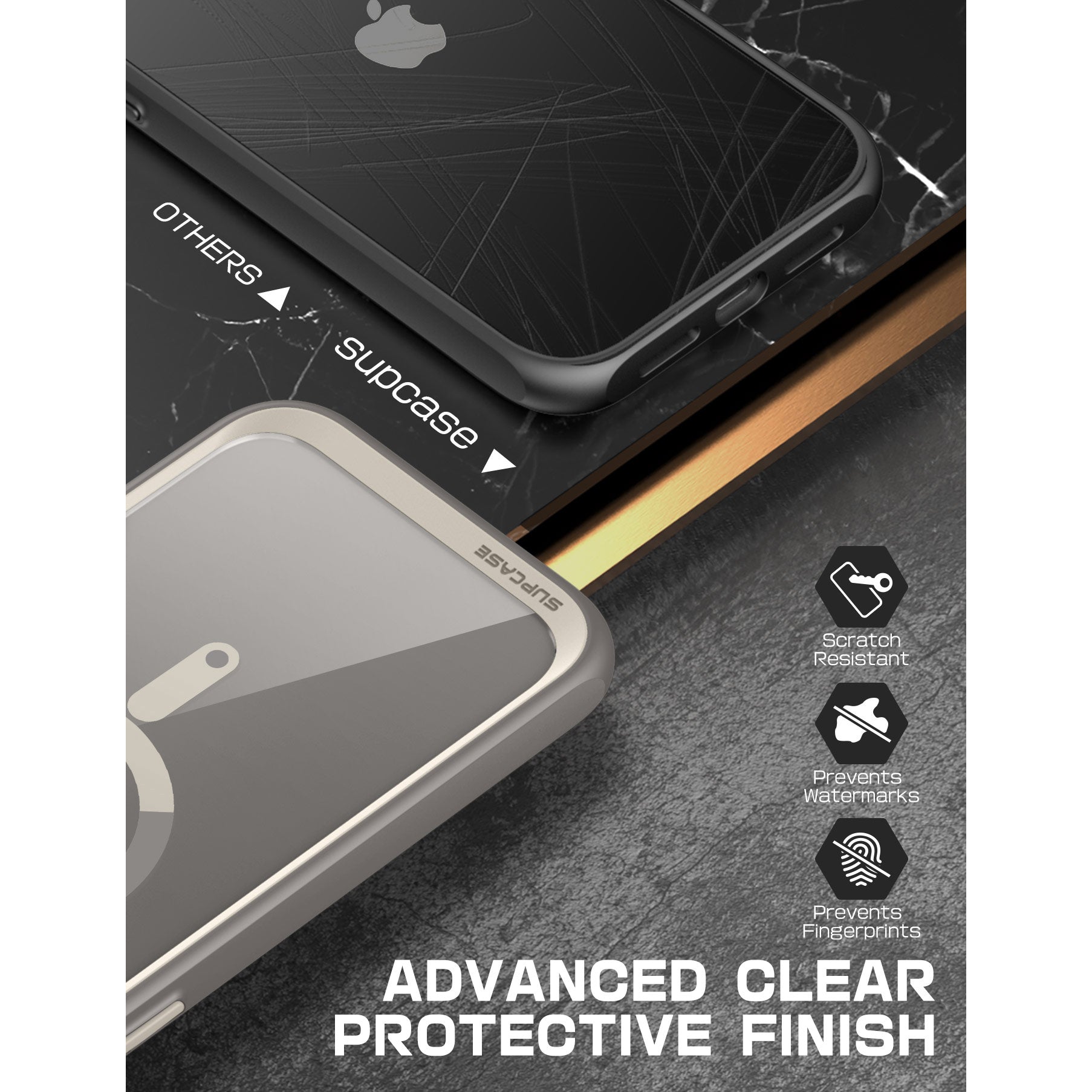 iPhone 15 Pro Max Case 6.7 Inch - Unicorn Beetle MAG Slim Clear Magsafe Protective Cover (Open Box, Gray) - Shockproof & Scratch Resistant for Daily Use, Travel & Outdoor Activities