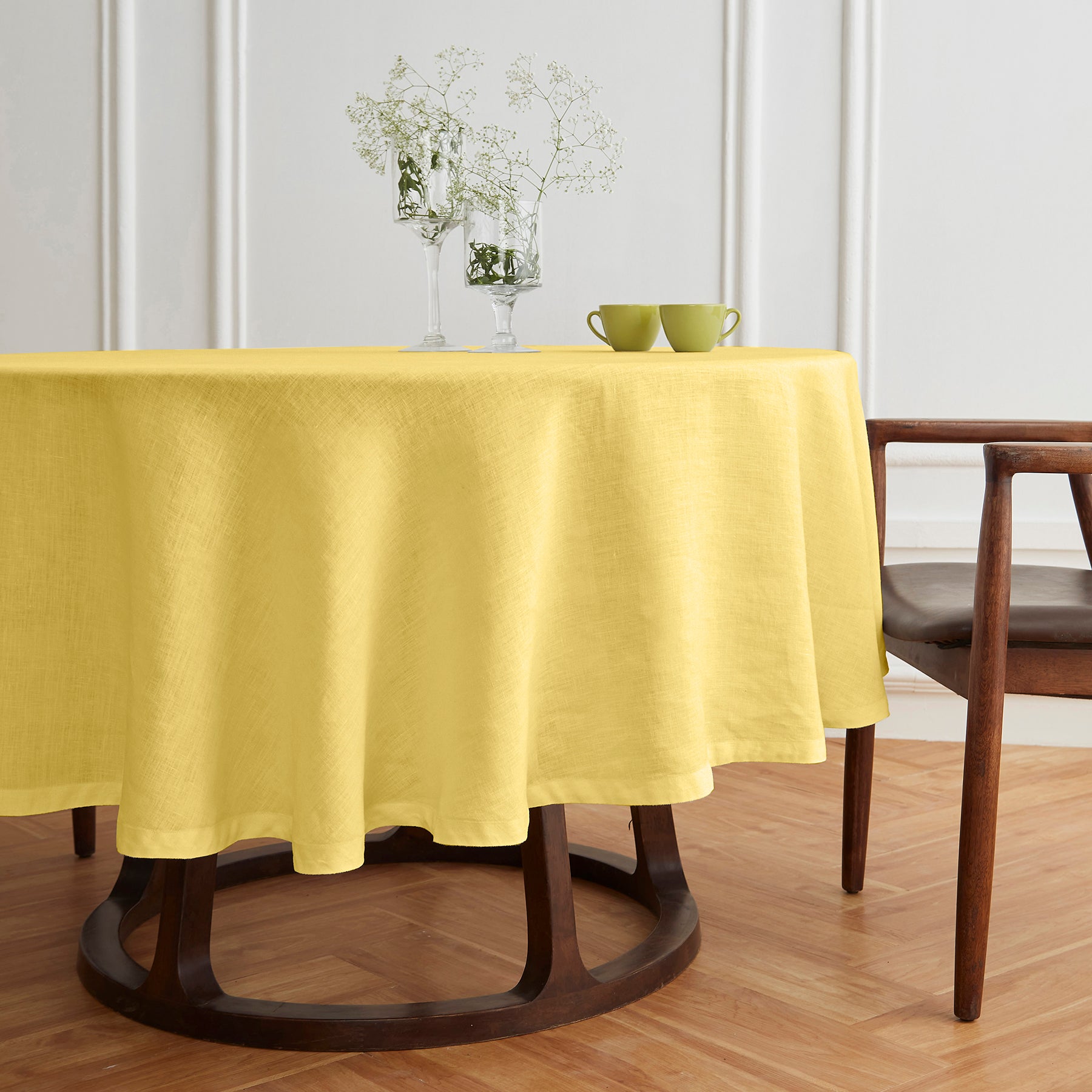 Sonoma Round Tablecloth - Premium Cotton Fabric for Dining & Parties - Perfect for Holiday Gatherings, Weddings & Home Decor