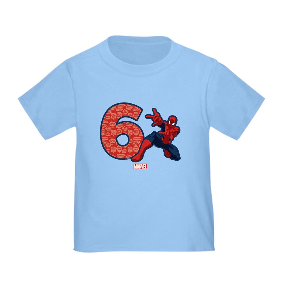 Spider-Man Birthday T-Shirt for 6 Year Old Boys - Toddler Tee for Superhero Fans | Perfect for Birthday Parties & Everyday Play