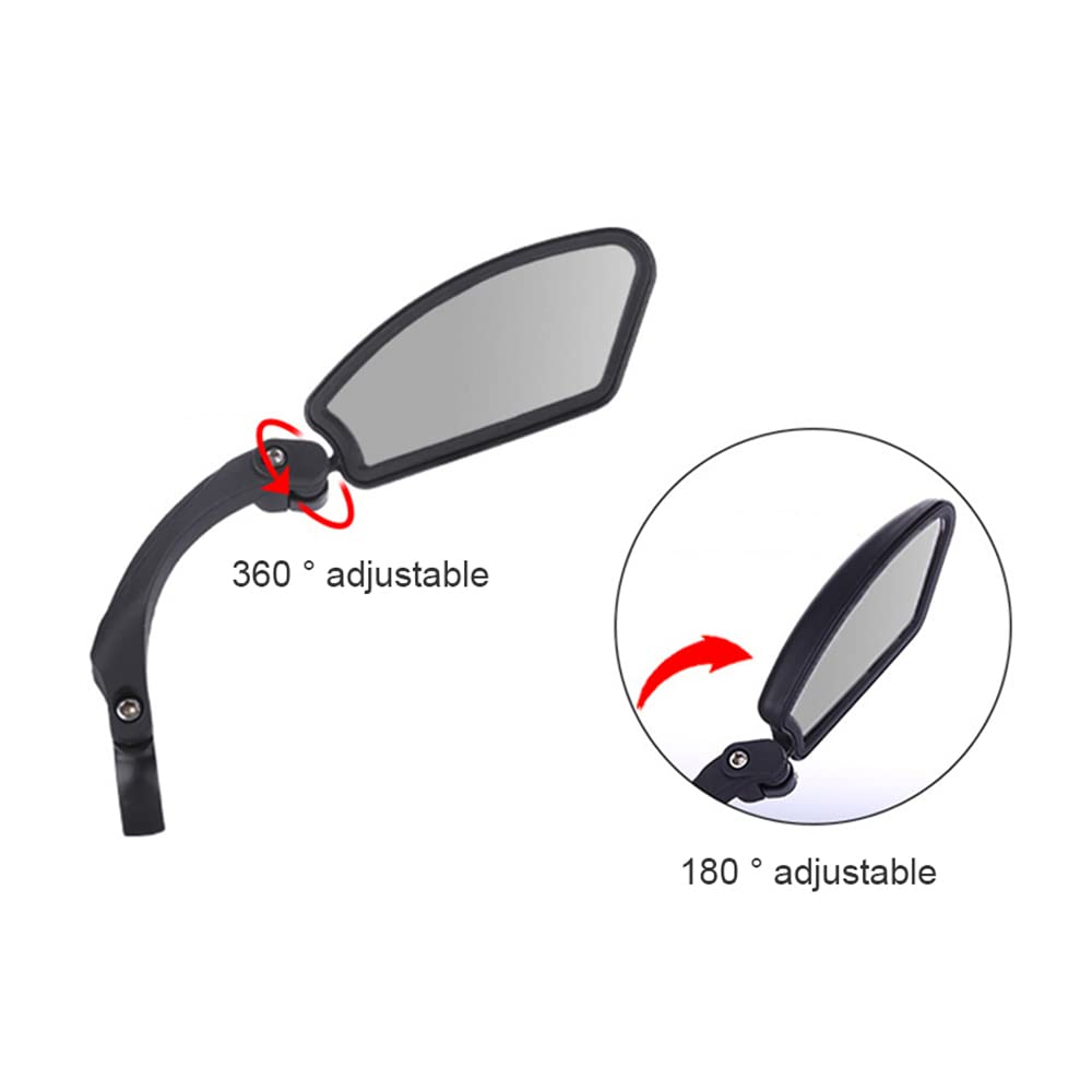 HD Handlebar Bike Mirror - Crystal Clear Glass, Safe & Durable for MTB & Road Bikes - Left Side Mount - Perfect for Cycling Safety & Rearview Visibility
