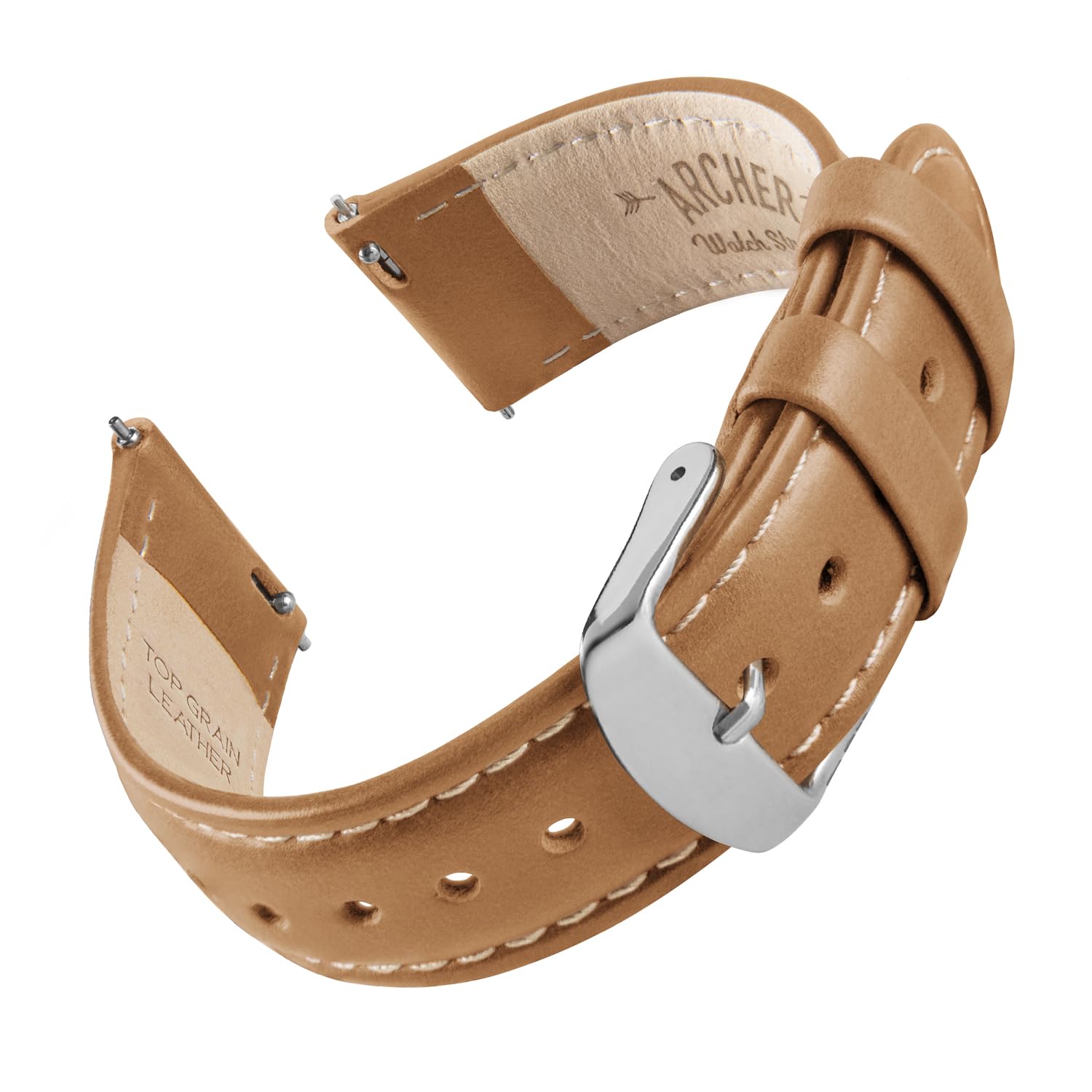 Premium Top Grain Leather Quick Release Watch Bands for Men & Women - Archer Watch Straps - Perfect for Dress Watches, Everyday Wear & Business Occasions