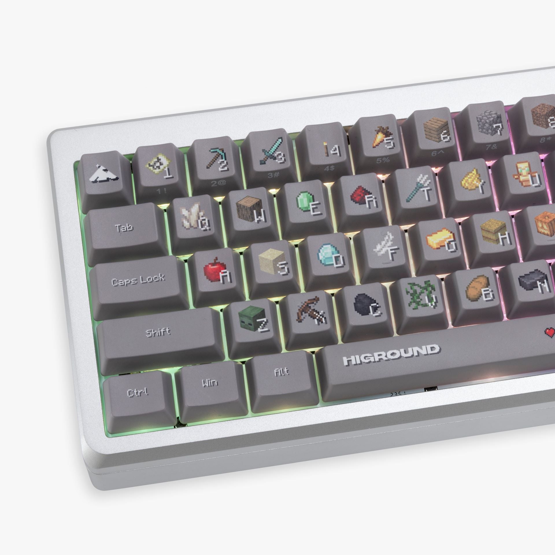 HG x Minecraft Summit 65 Mechanical Gaming Keyboard - Wireless RGB Backlit, Compact 65% Layout for PC/Mac - Perfect for Gaming, Coding & Office Work