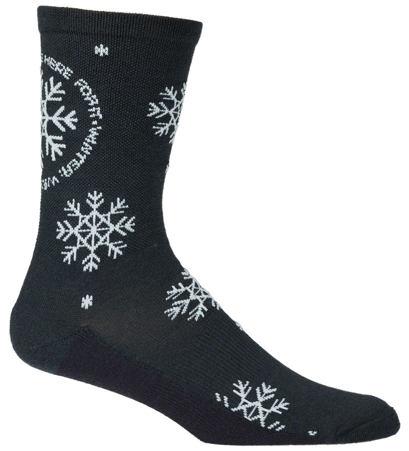 45NRTH We're Here For It Midweight Wool Sock - Blue/Light Blue, Large - Warm & Durable Hiking Socks for Outdoor Adventures & Winter Sports