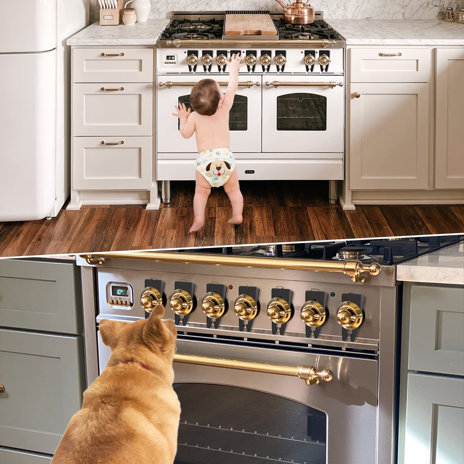 Child Safety Stove Knob Covers - 6 Pack Gas Range Baby Proofing Locks, Easy Installation & Use (Black) | Protect Kids from Burns in Kitchen
