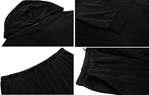 IN'VOLAND Plus Size Women's 2-Piece Velour Tracksuit Set - Soft Pullover Hoodie & Comfortable Sweatpants with Pockets | Lounge Wear, Casual Outfit, Gym & Home Relaxation