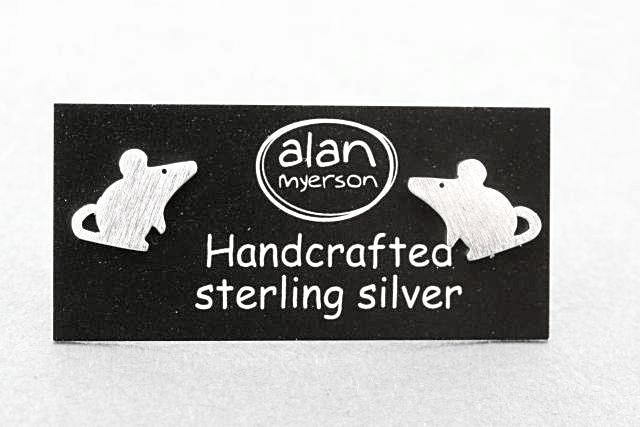 Sterling Silver Mouse Stud Earrings - Cute & Dainty Jewelry for Everyday Wear, Gifts & Special Occasions