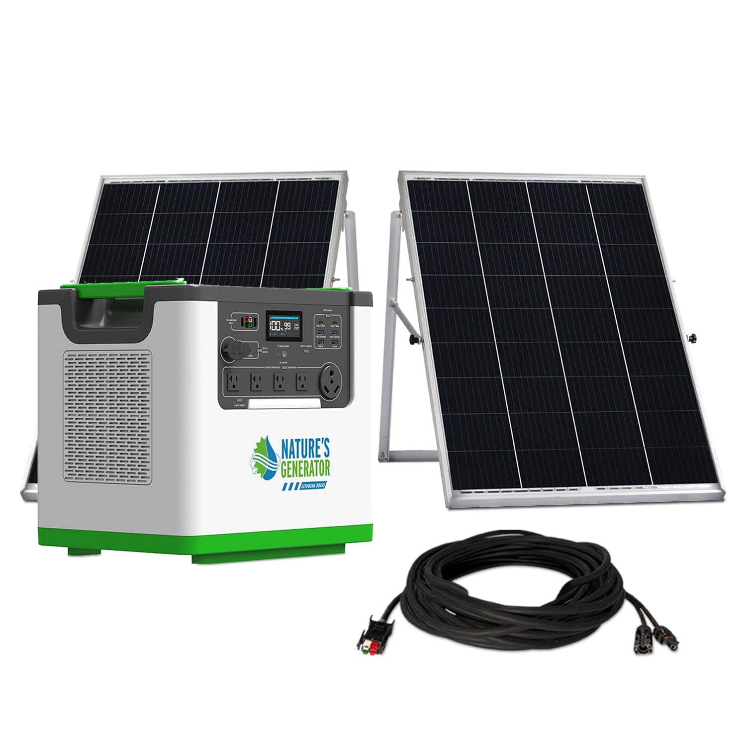 Nature's Generator Lithium 3600 Solar Power Station - Portable Solar Generator for Camping, RV, Emergency Backup & Off-Grid Power (3000W, 3600Wh)