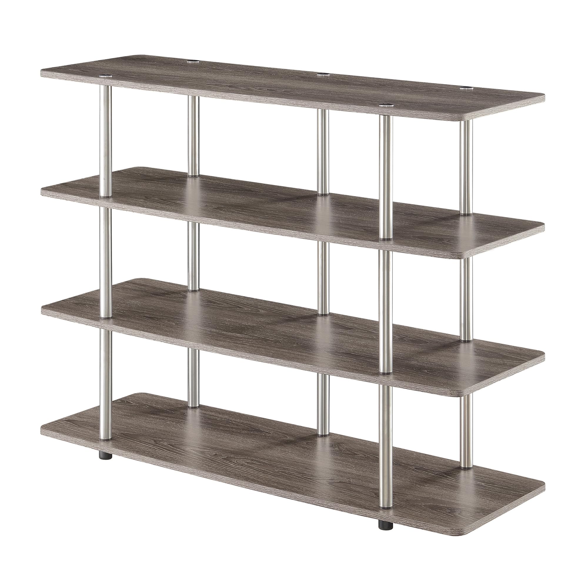 Convenience Concepts Designs2Go No Tools XL Highboy 4-Tier TV Stand Entertainment Center - 55 Inch Modern TV Console with Open Shelves for Living Room & Family Room - 47.25