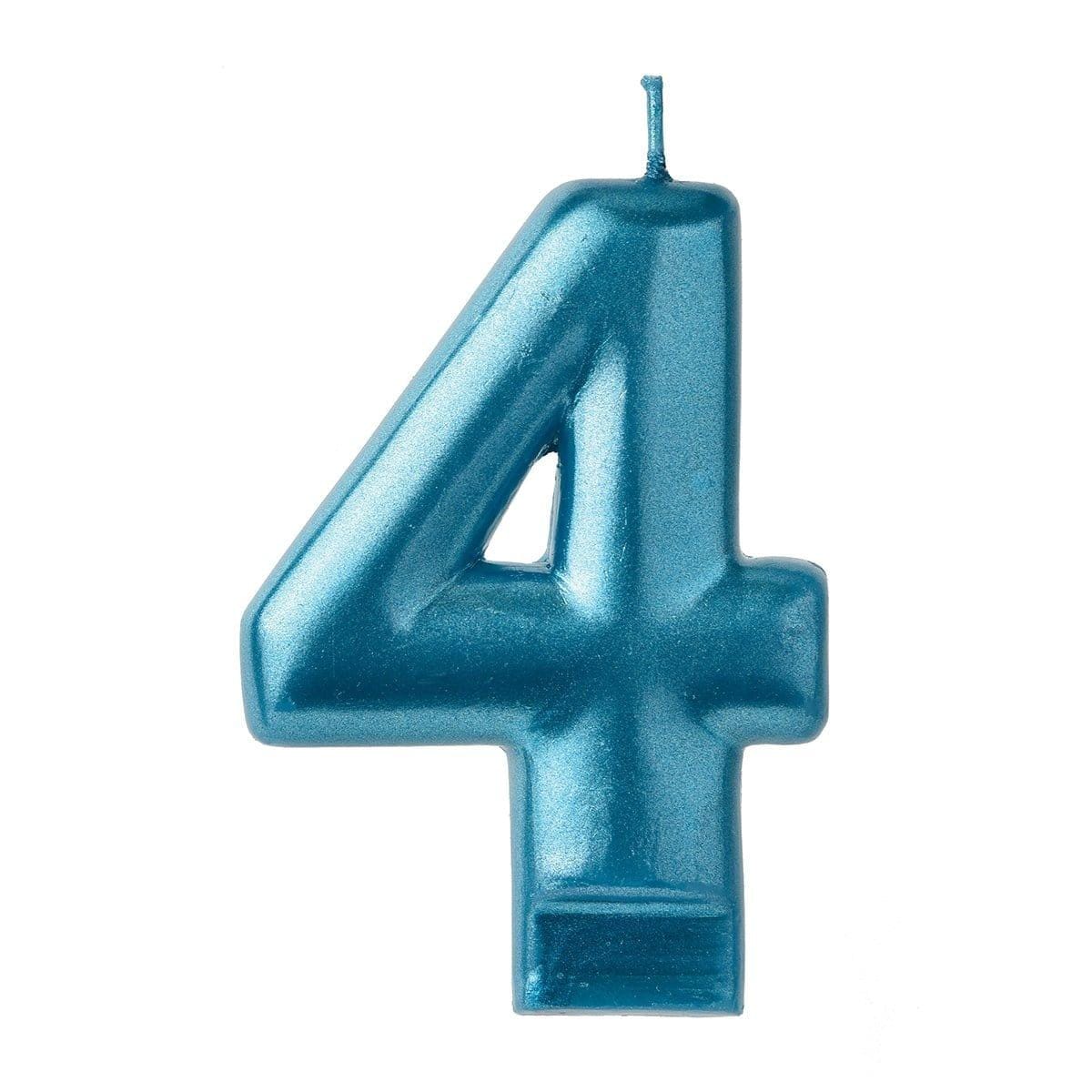 Blue Number 4 Candle for Birthday Cakes, Anniversary Celebrations & Home Decor | Premium Decorative Candles