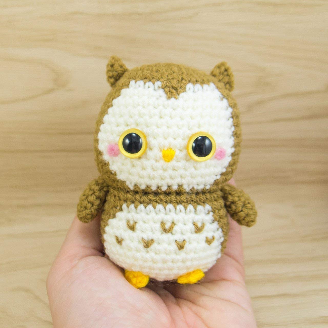 Handmade Crochet Owl Plush Toy - Cute Stuffed Animal with Detachable Keychain for Kids, Nursery Decor & Unique Gift Idea | Perfect for Baby Showers, Birthday Presents and Home Decoration