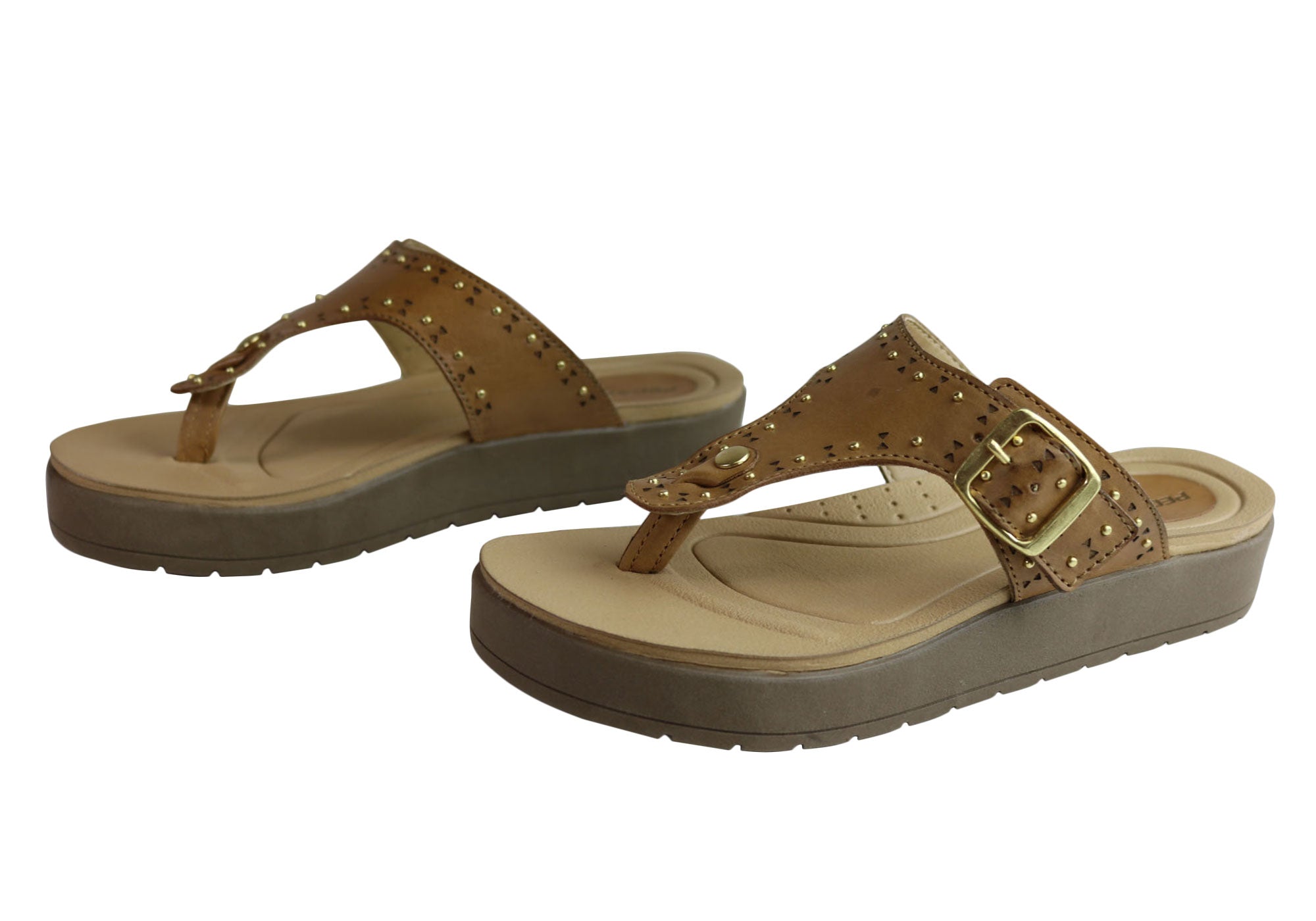 Jess Women's Cushioned Leather Sandals - Comfortable Flip Flops Made in Brazil - Perfect for Beach, Vacation & Summer Outfits