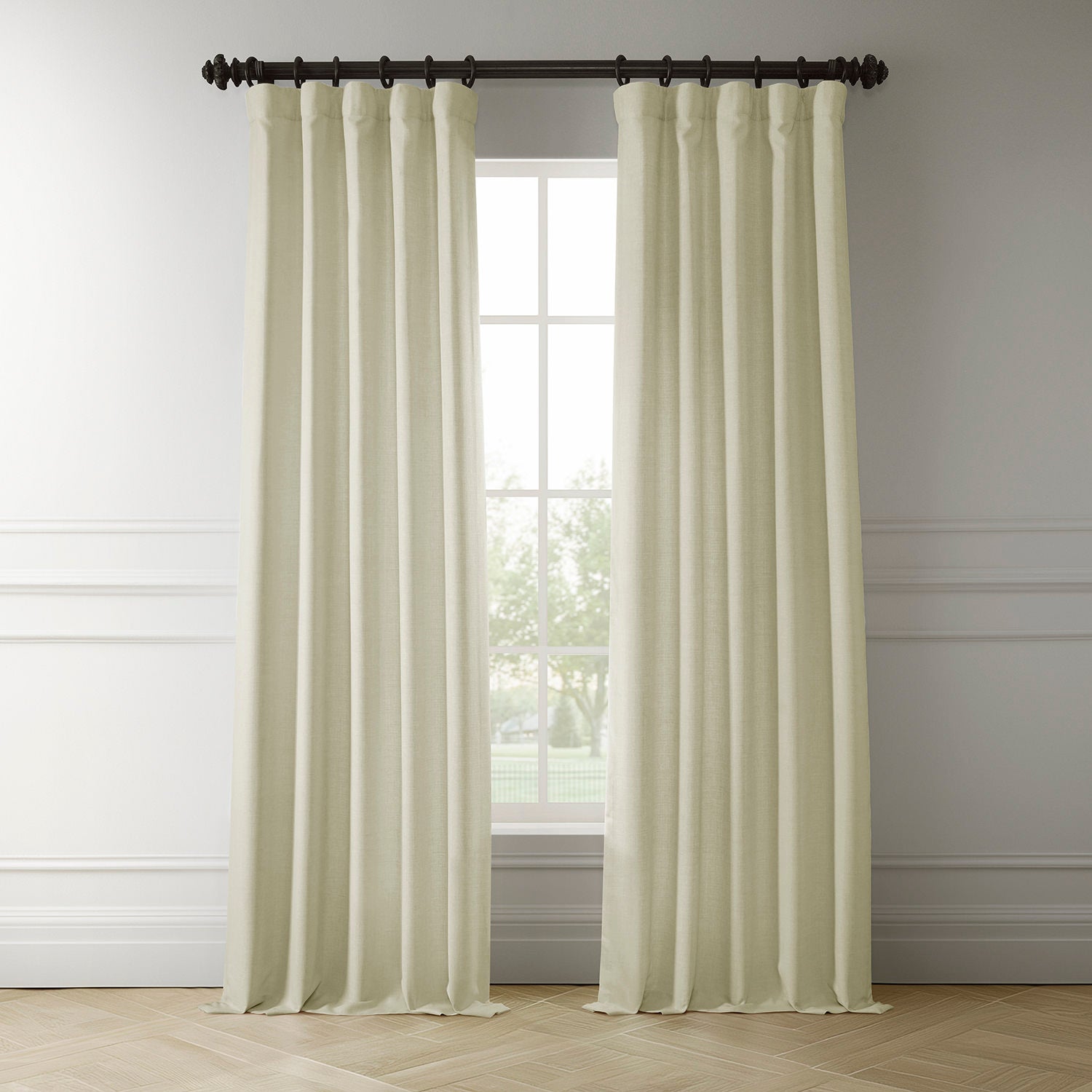 Blackout Curtains for Bedroom - Gravity Ivory Italian Faux Linen Room Darkening Drapes - Thermal Insulated Window Treatments for Living Room, Nursery & Home Decor