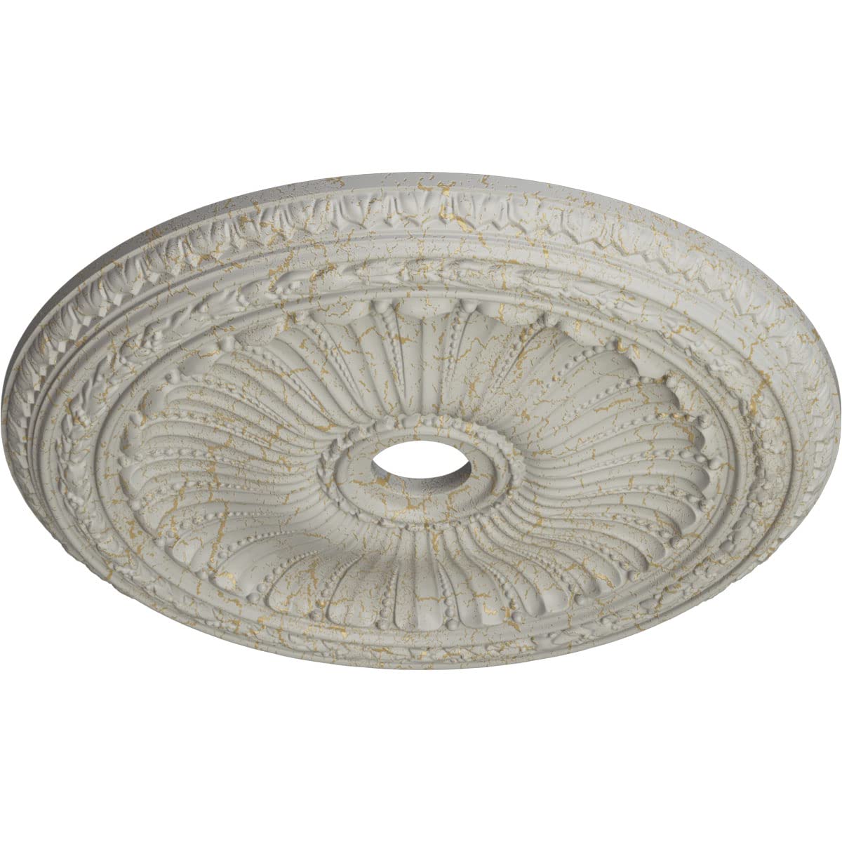 Ekena Millwork CM35VIPCC 35-inch Viceroy Ceiling Medallion - Hand-Painted Cream Crackle Finish - 35 1/8
