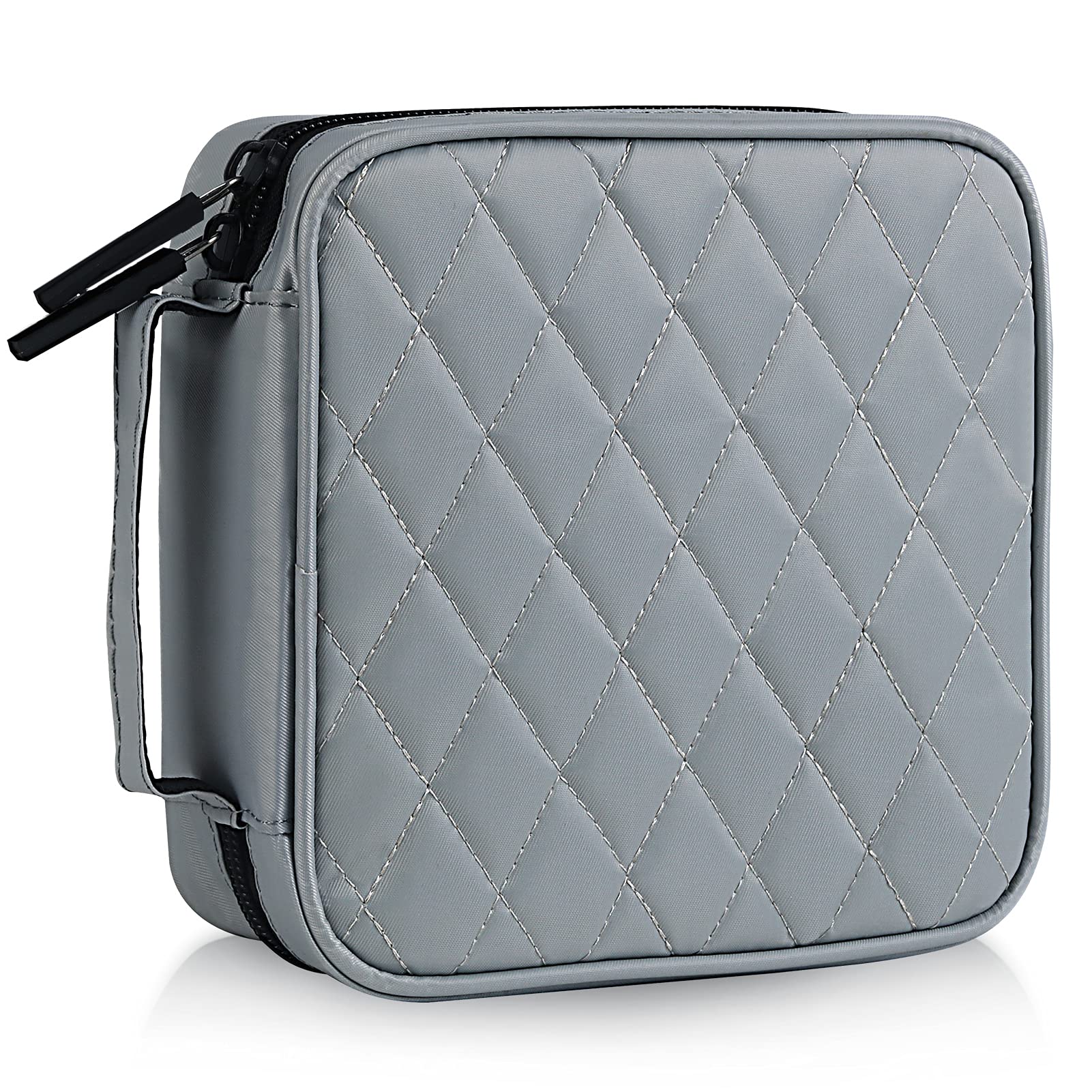 Portable CD DVD Storage Case Holder Organizer - 40 Capacity, Grey | Compact Disc & DVD Organizer with Handle for Car, Home & Office | Durable CD Case for Travel, Storage & Media Organization