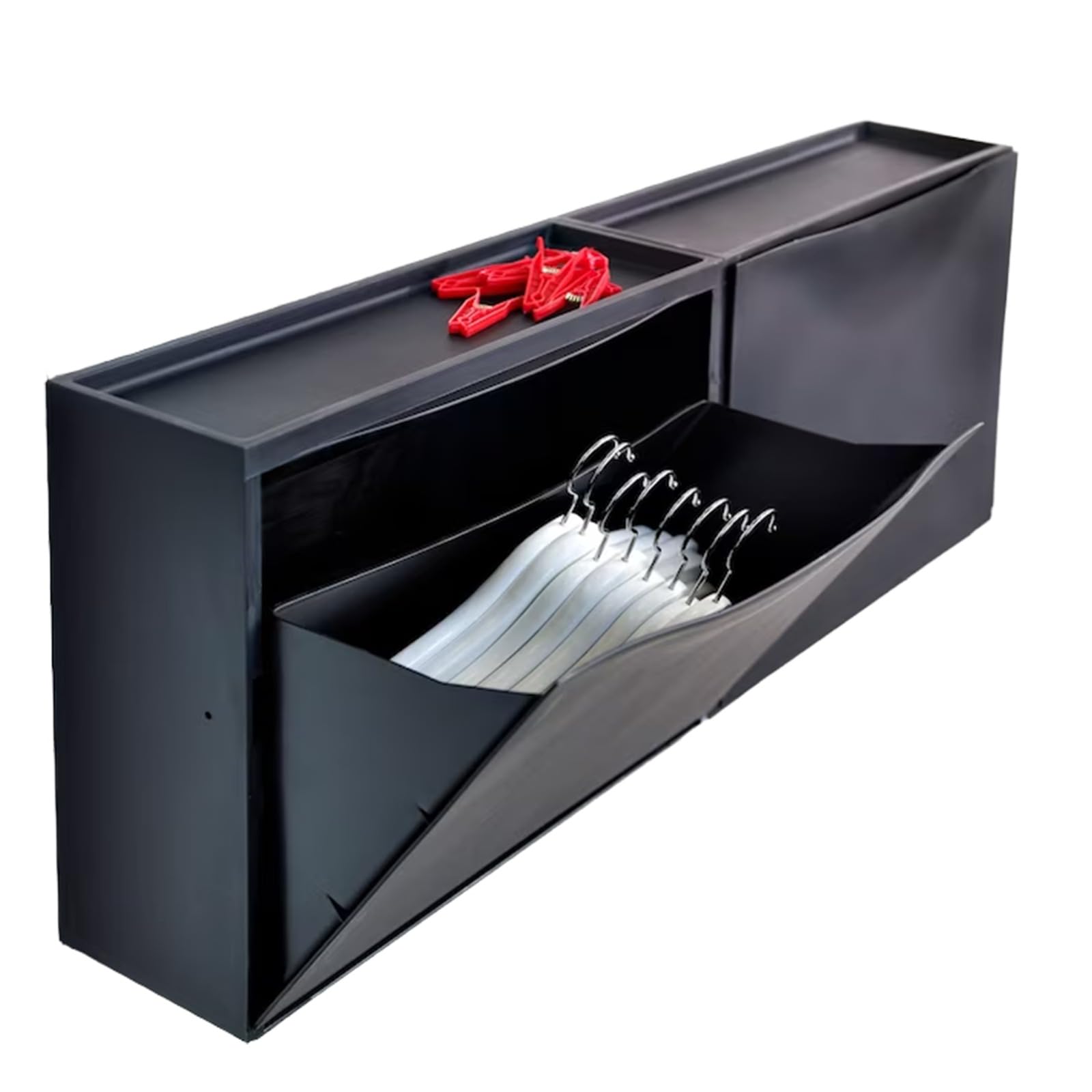 White & Black Shoe Storage Cabinet with 2 Flip Doors - 52x18x78cm Narrow Entryway Shoe Rack Organizer for Hallway, Closet & Small Spaces - Space Saving Shoe Cabinet for Home & Apartment