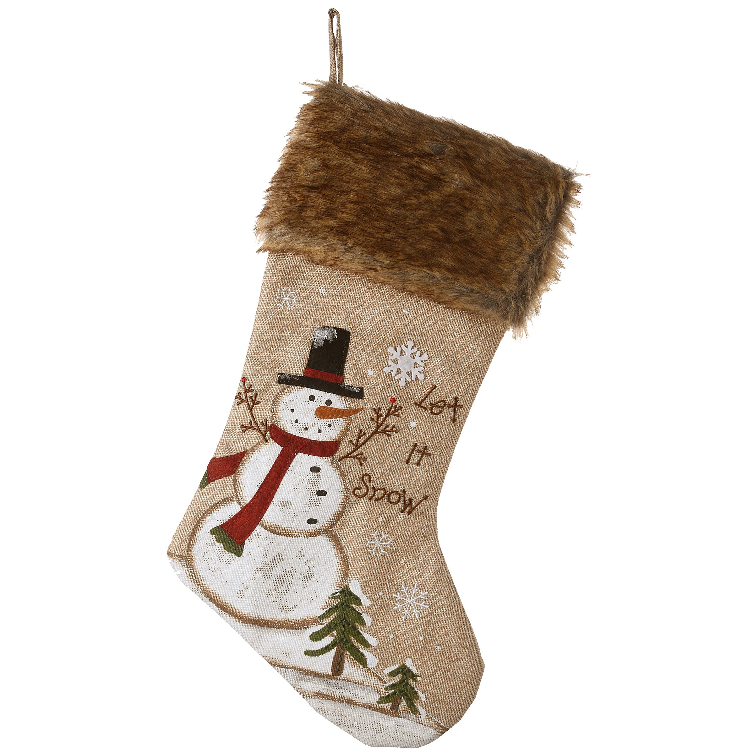 21 Inch Alpine Collection Black Hat Snowman Christmas Stocking - Perfect for Holiday Decorations, Fireplace Mantel, and Festive Gift Giving
