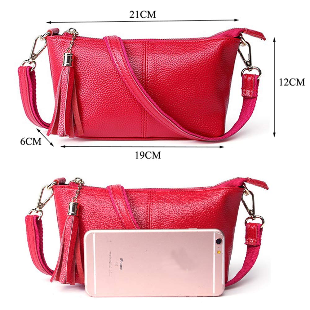 Stylish Women's Leather Crossbody Messenger Bag with Tassel - Small Shoulder Purse for Phone & Wallet | Perfect for Work, Travel & Everyday Use