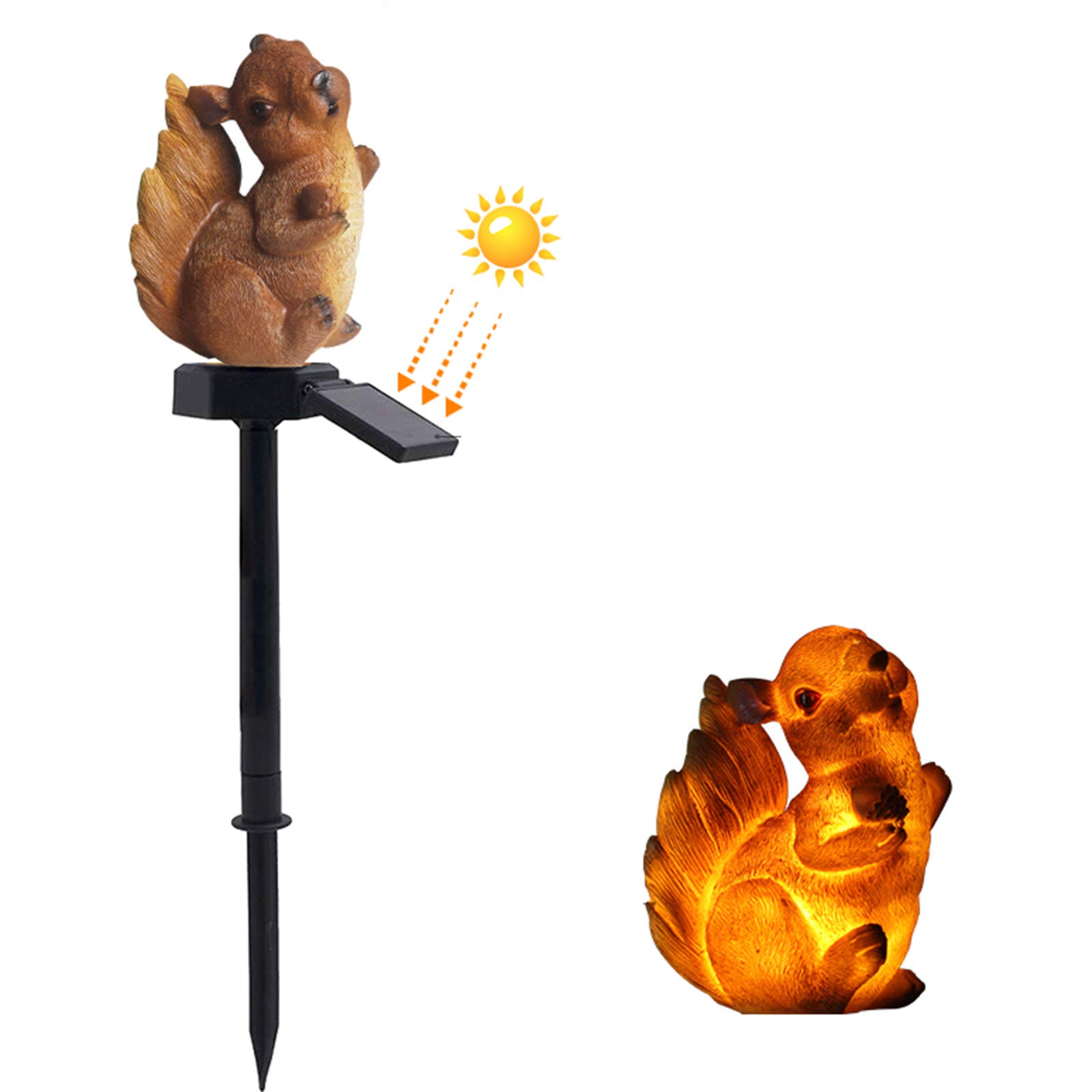 Solar Powered LED Squirrel Garden Lights - Animal Shaped Outdoor Stake Lighting for Walkway, Yard, Lawn & Street Decor | Weatherproof Landscape Lighting for Patio, Pathway & Garden Decorations