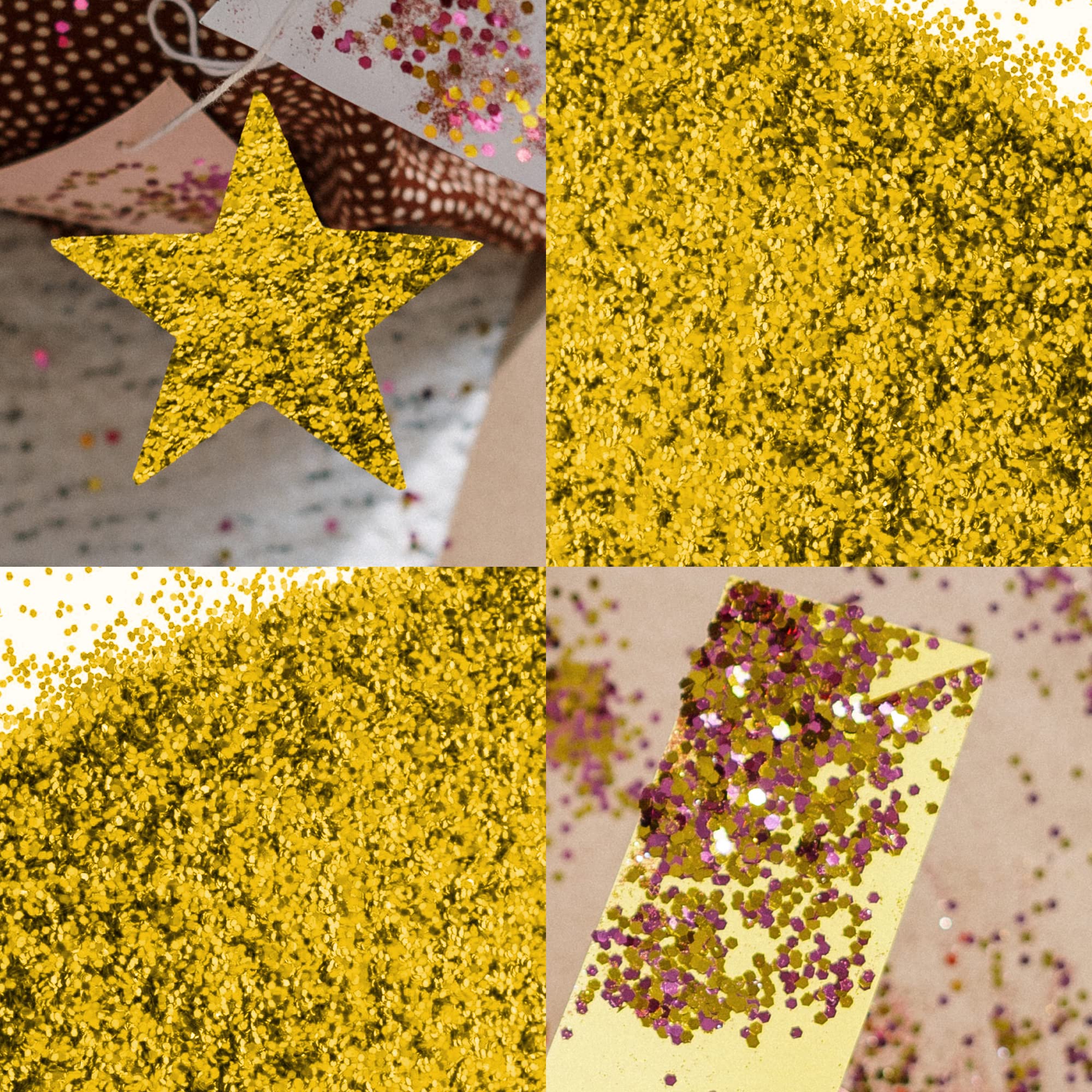 BAZIC 1 LB Gold Glitter Shaker - Metallic Sparkling Powder for Slime, Crafts, Nail Art, Body Paint & Halloween Makeup | Bulk 12-Pack for DIY Projects, Party Decorations & Creative Arts