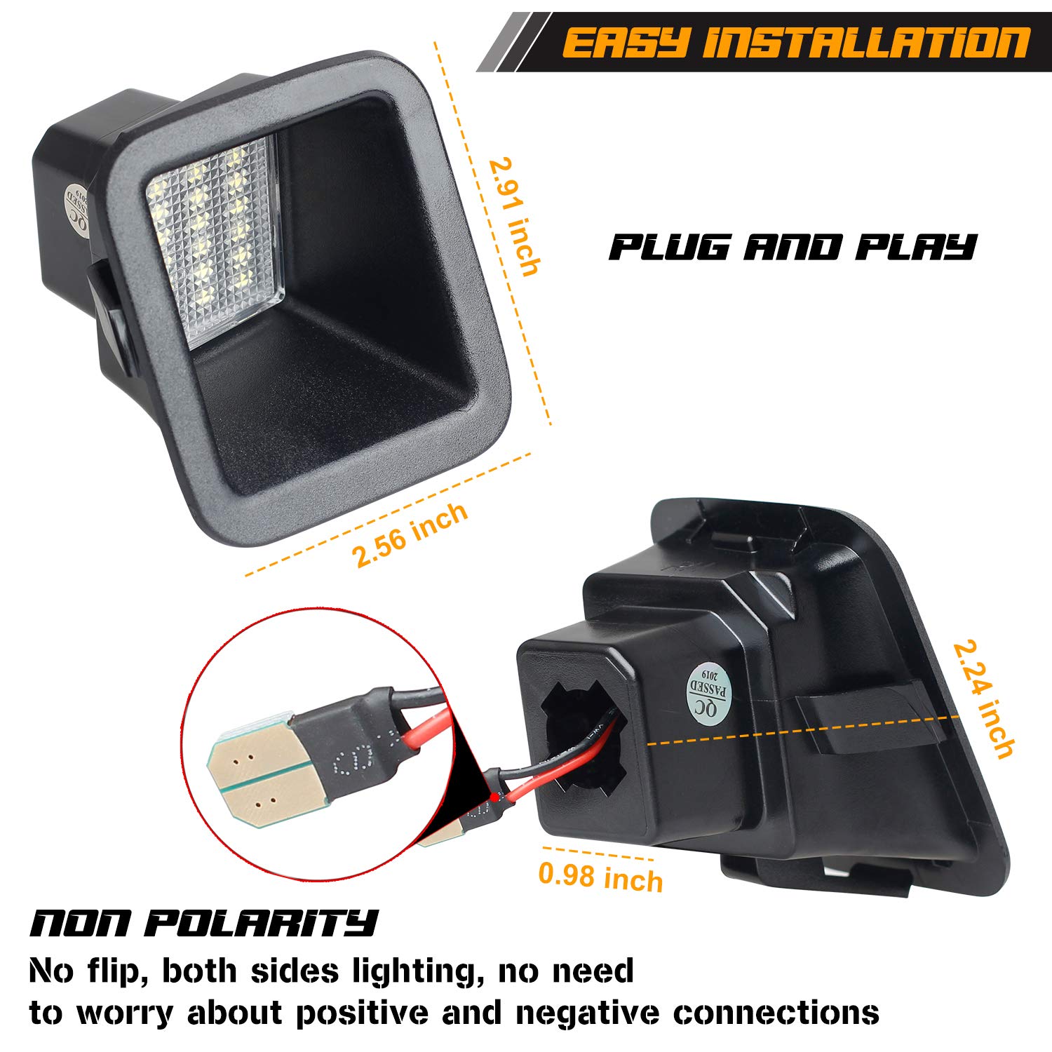RUXIFEY LED License Plate Lights 6500K White - Compatible with 2017-2019 Ford F250 F350 Super Duty - Durable Replacement Bulbs for Enhanced Night Visibility & Style Upgrade