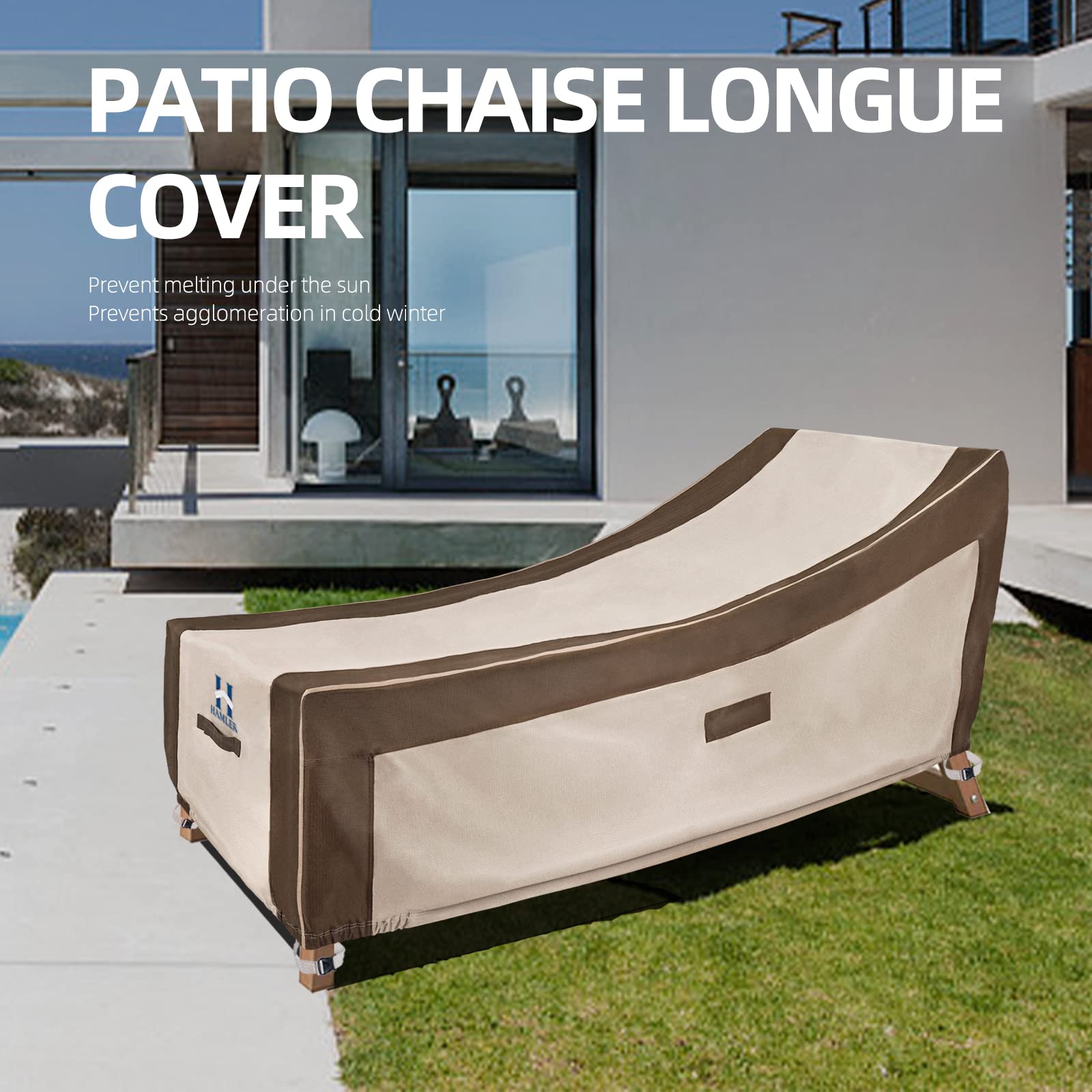Premium Waterproof Outdoor Chaise Lounge Covers 2-Pack - Heavy Duty Furniture Protector for Patio, Fits 86