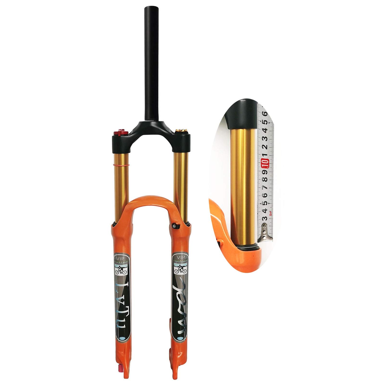Premium Magnesium Alloy XC Air Suspension Forks for Mountain Bikes - 26/27.5/29 Inch Options, 140mm Travel, Disc Brake Compatible Shock Absorber (Straight Manual Lock, 26